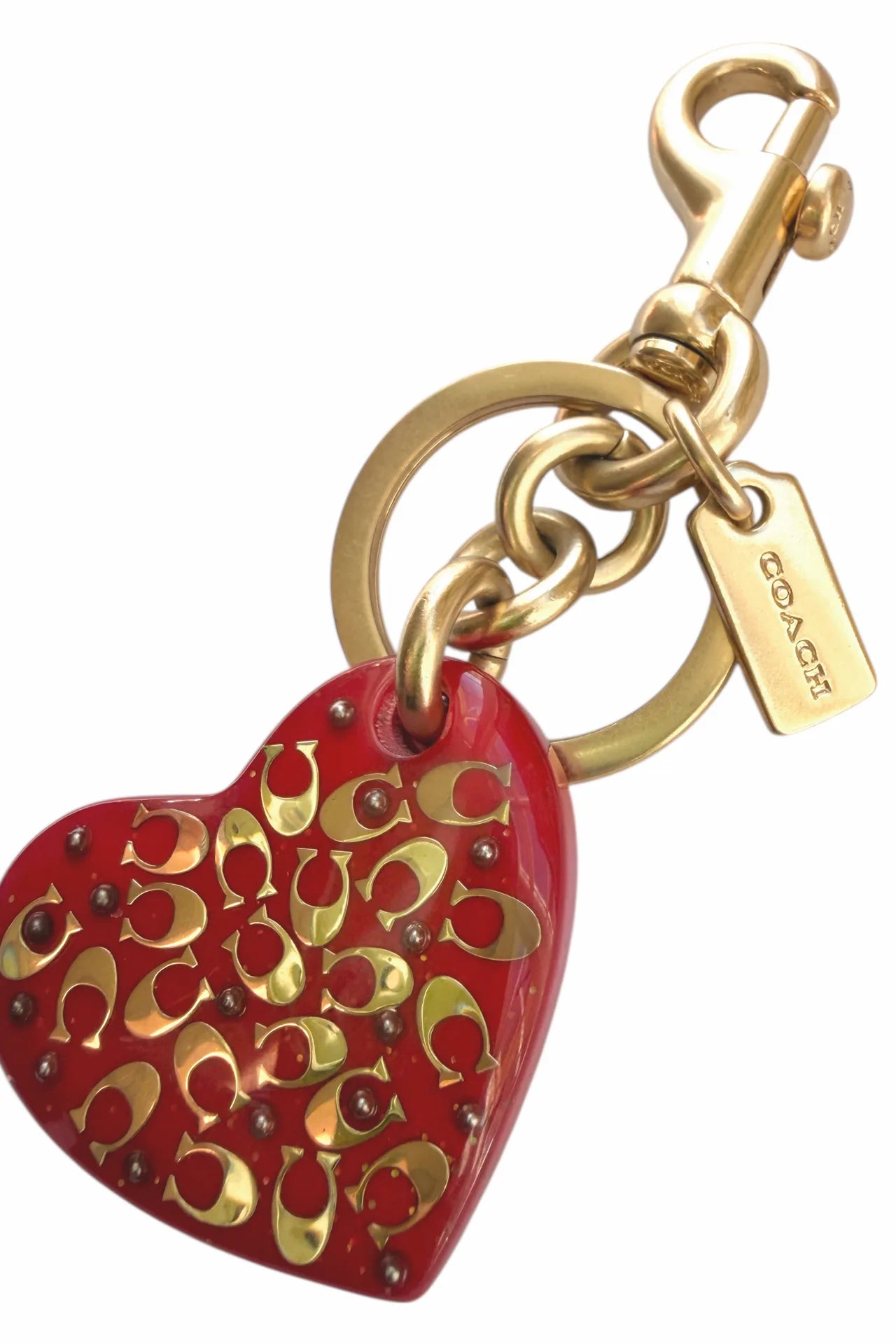 #9 Coach Accessory Keychain / Bag Charm Red | c. | Size