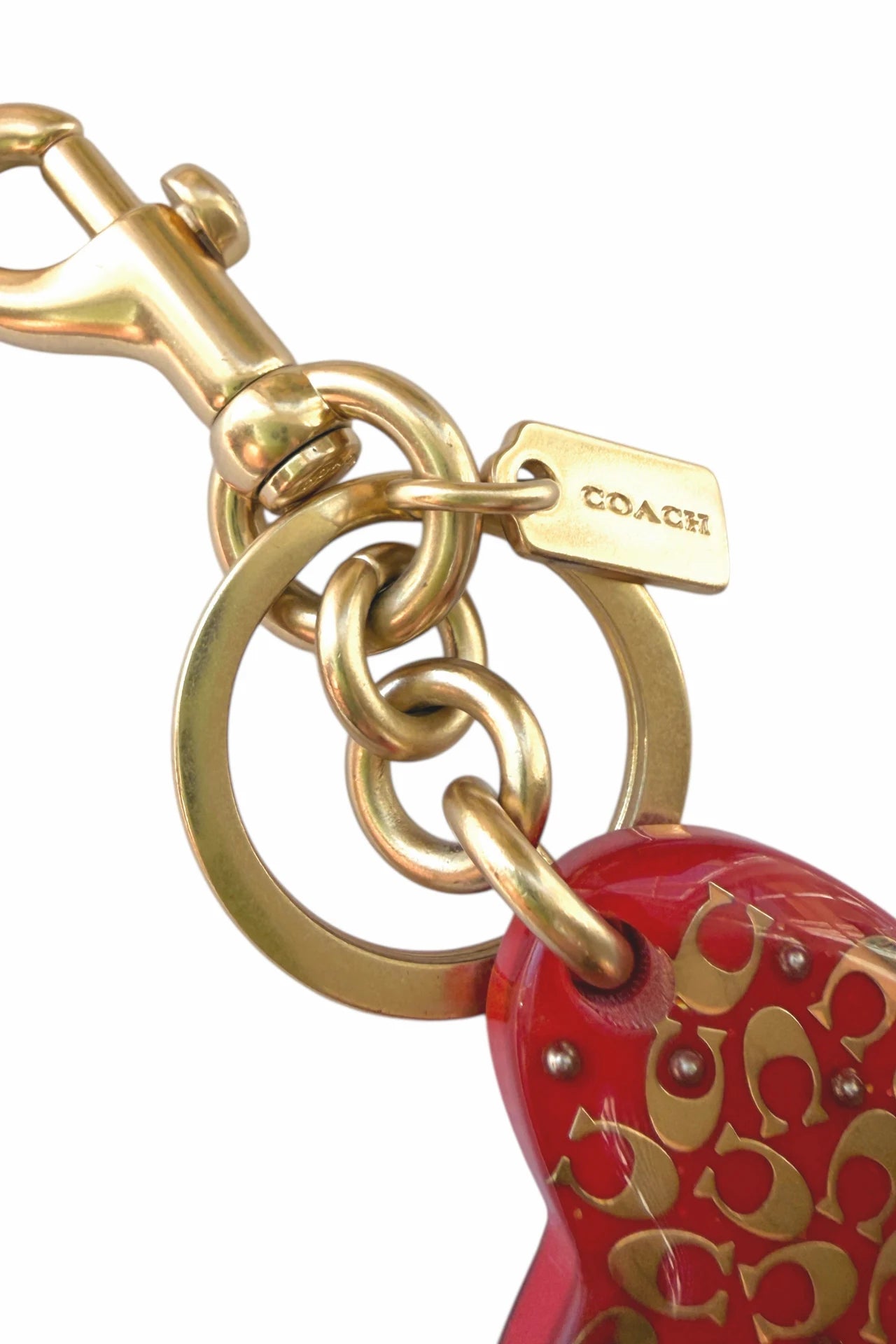 #9 Coach Accessory Keychain / Bag Charm Red | c. | Size