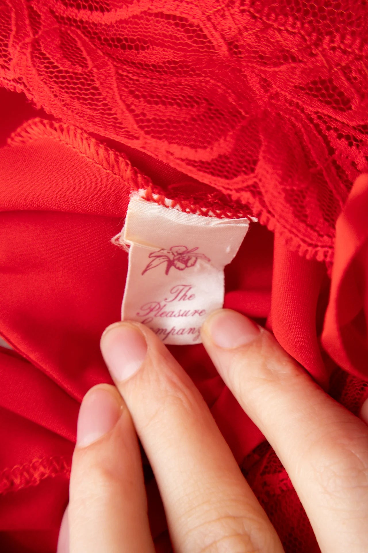 #191 The Pleasure Company Slip Dress / Nightgown Red | c. 171 | Size 6