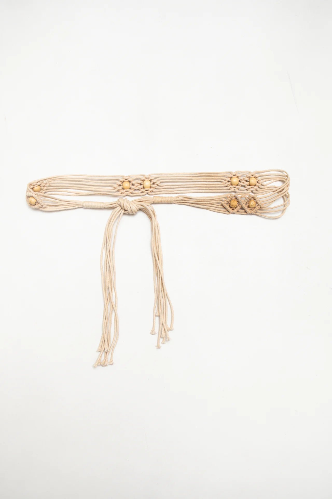 #226 Macramé Rope Belt Beige | c. 171 | Size 110 cm