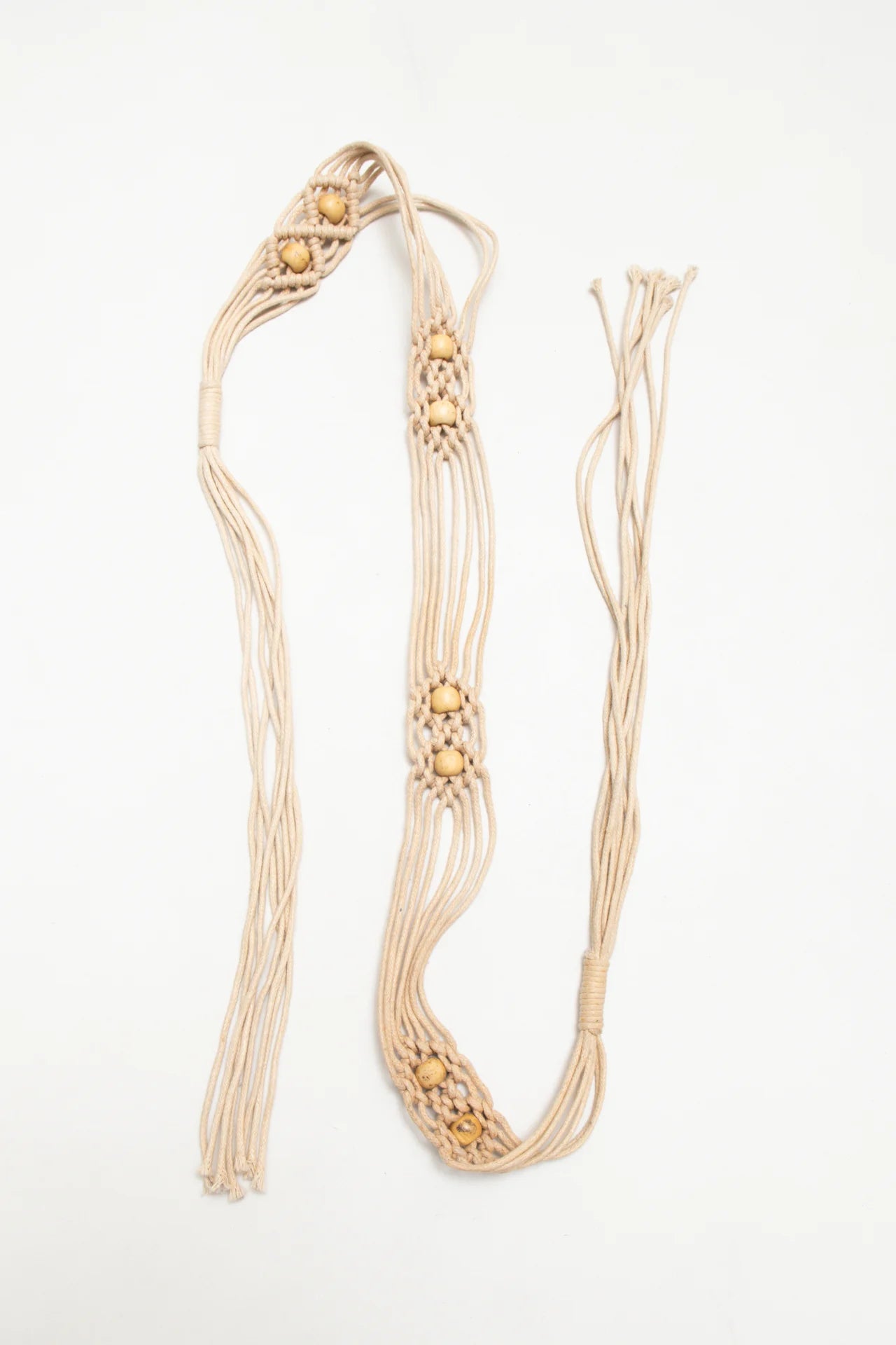 #226 Macramé Rope Belt Beige | c. 171 | Size 110 cm