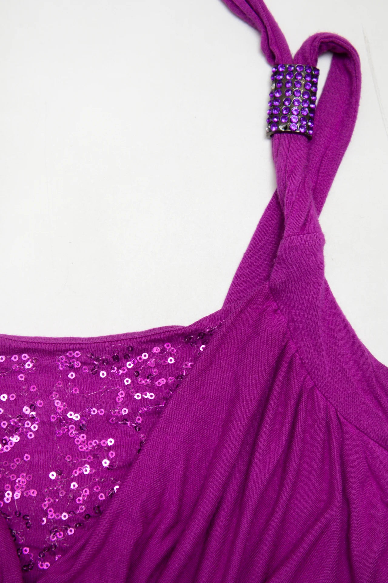 #05 Sequin-embellished Halter Cowl-neck Top Purple | c. 172 | Size 12