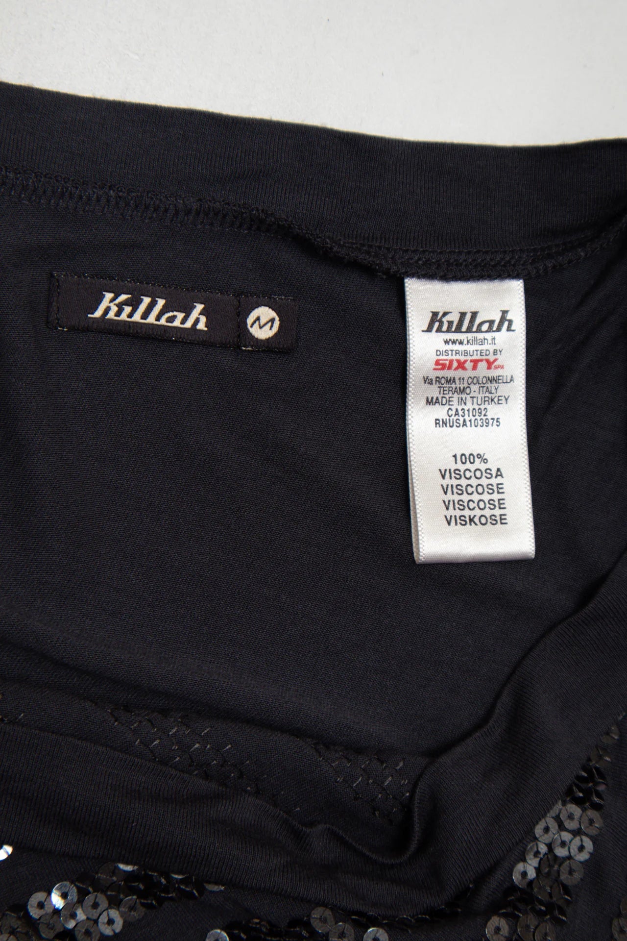 #06 Killah Sequin Batwing Long Top Black | c. 172 | Size 8/10