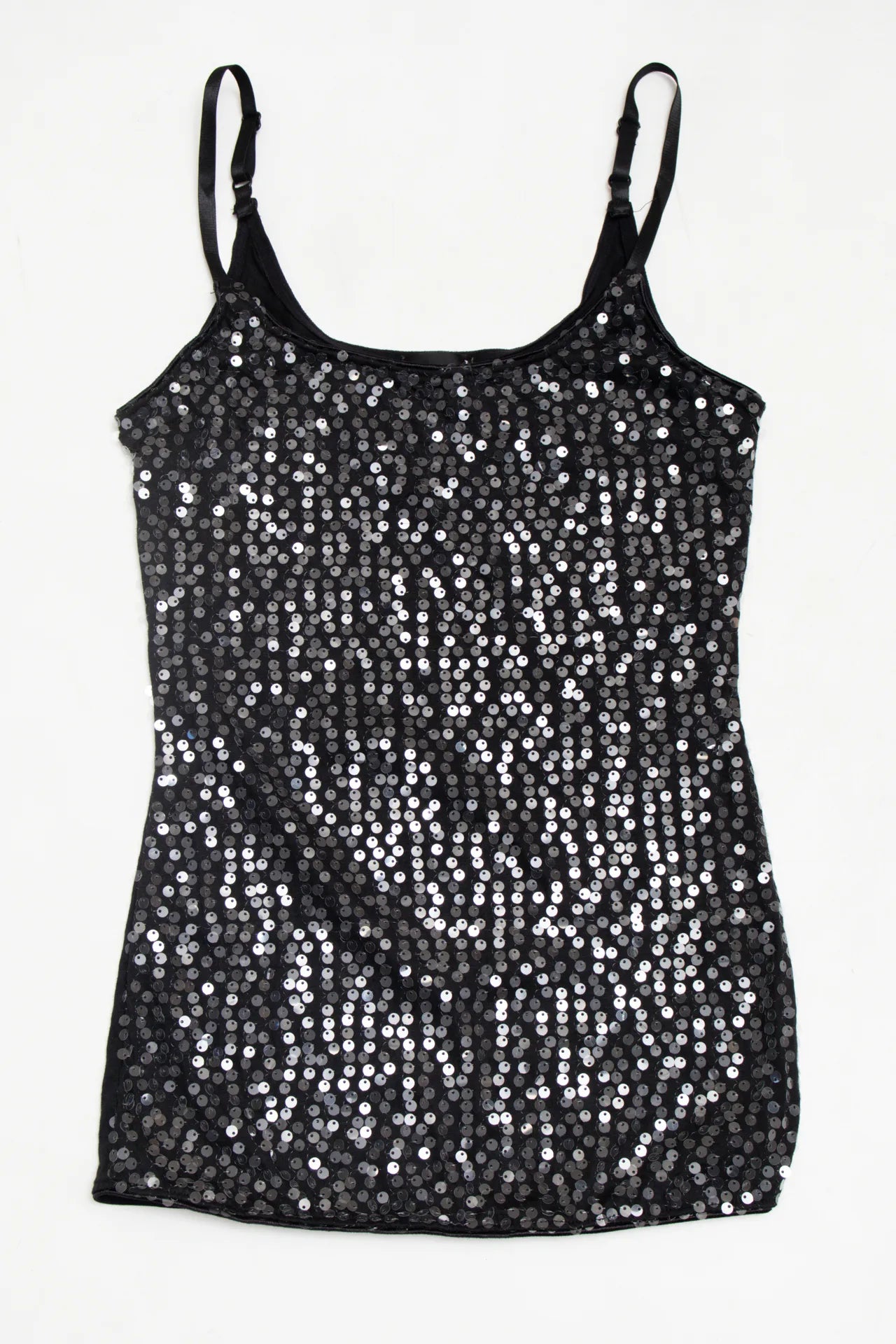 #10 Wet Seal Sequin Camisole Top Black | c. 172 | Size 8