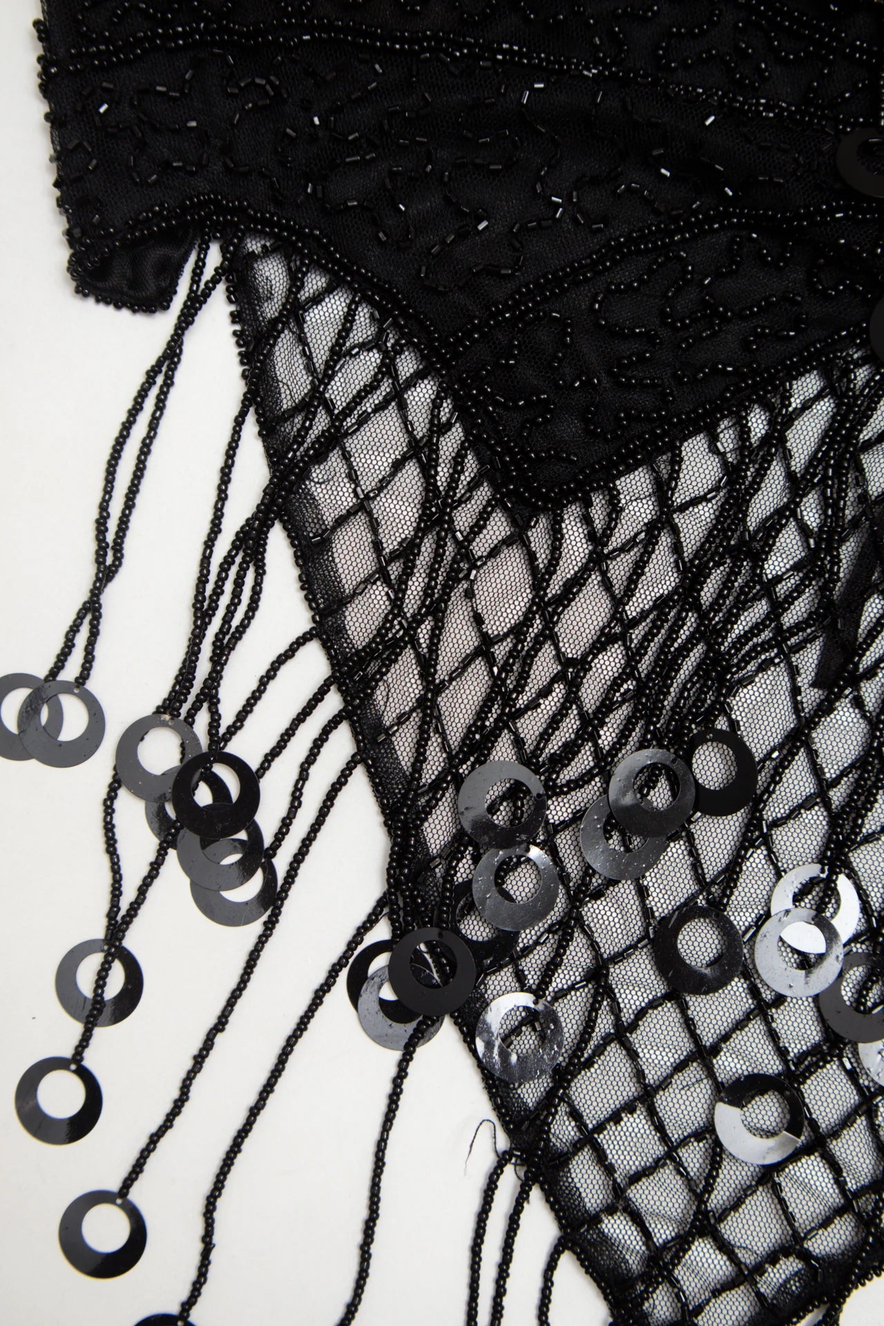 #13 Cono's Beaded Halter Crop Top Black | c. 172 | Size 12