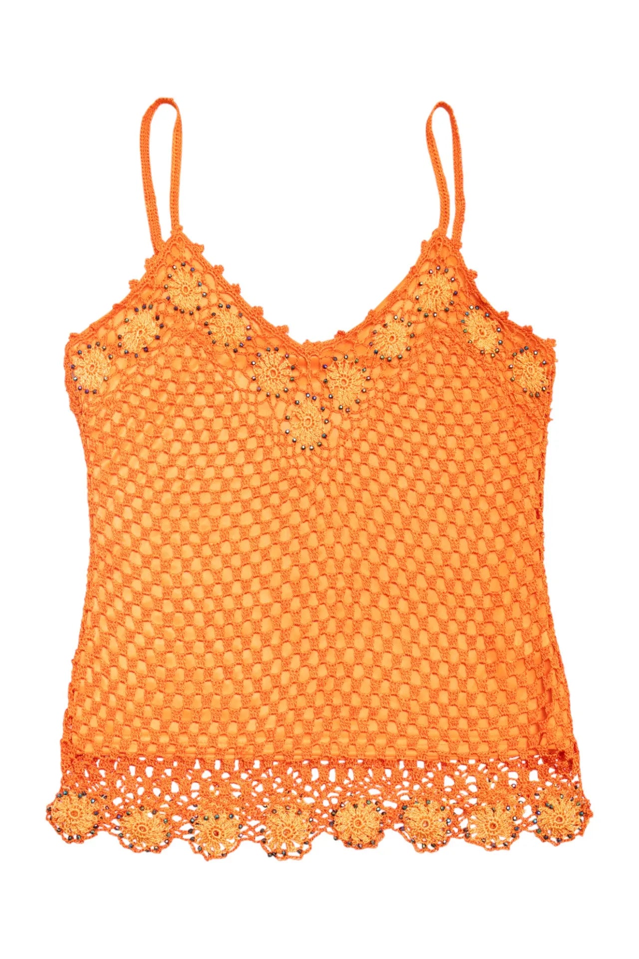 #17 Baolijia Crochet Camisole Top Orange | c. 172 | Size 10