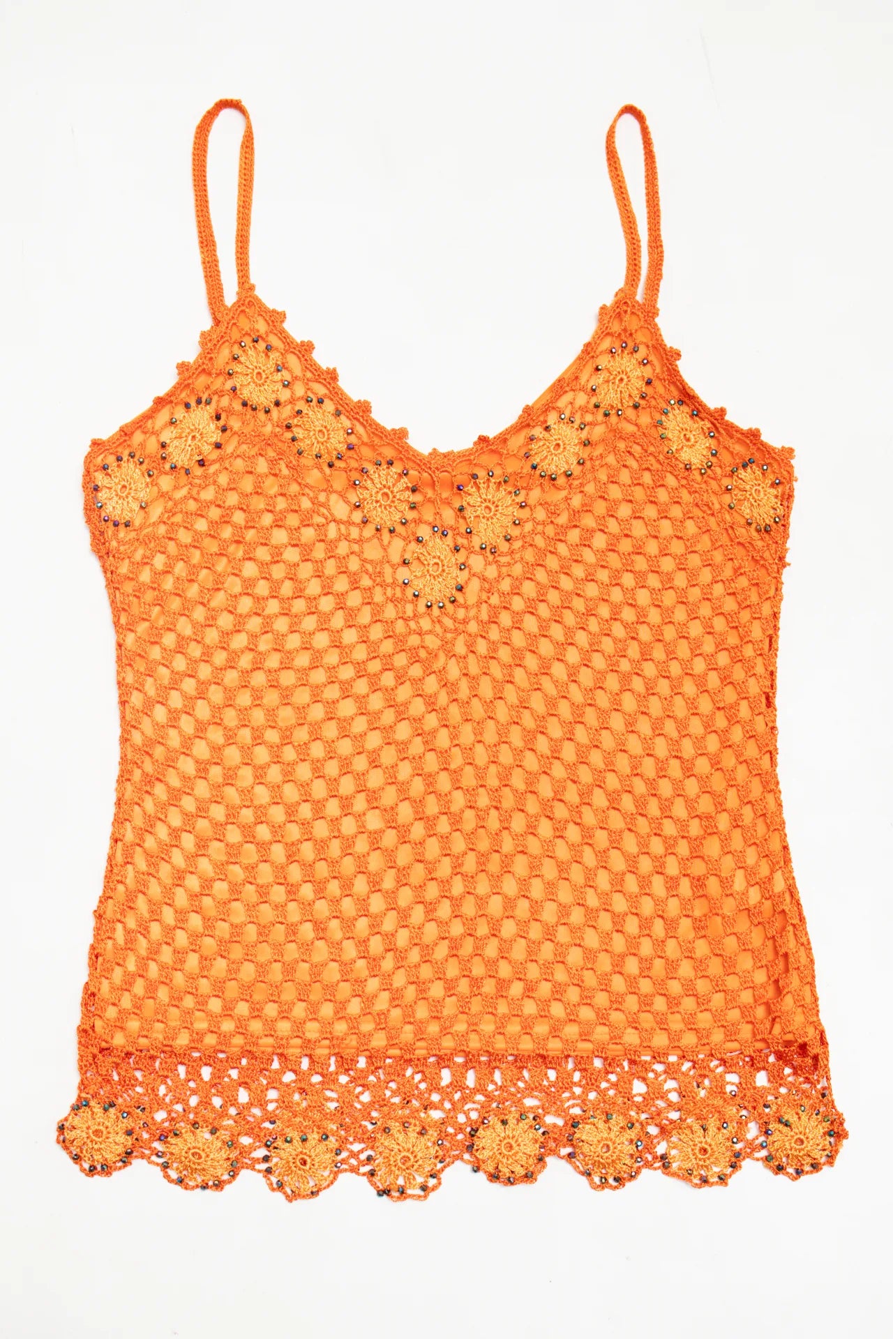 #17 Baolijia Crochet Camisole Top Orange | c. 172 | Size 10