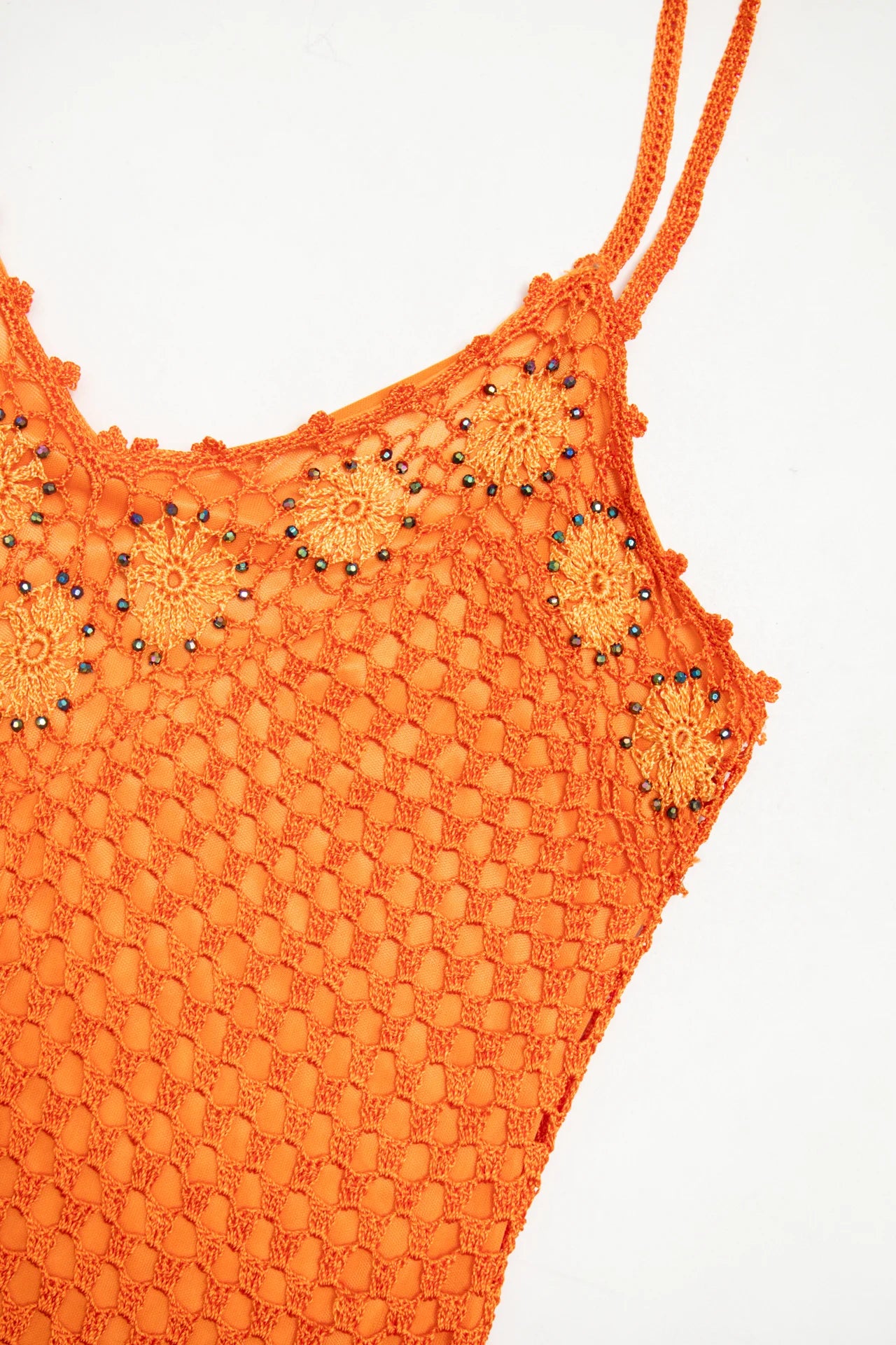 #17 Baolijia Crochet Camisole Top Orange | c. 172 | Size 10