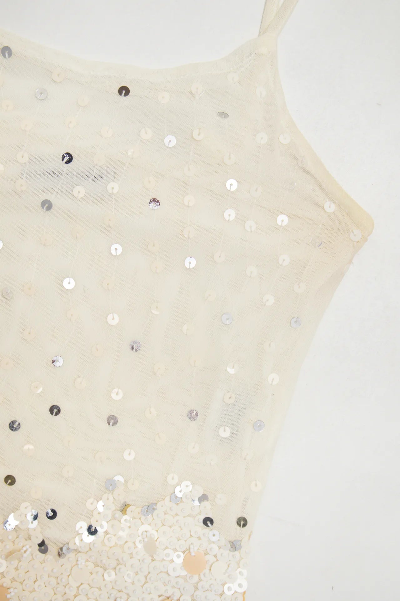 #19 Laura Cavani Sequin Mesh Camisole Top Beige | c. 172 | Size 10