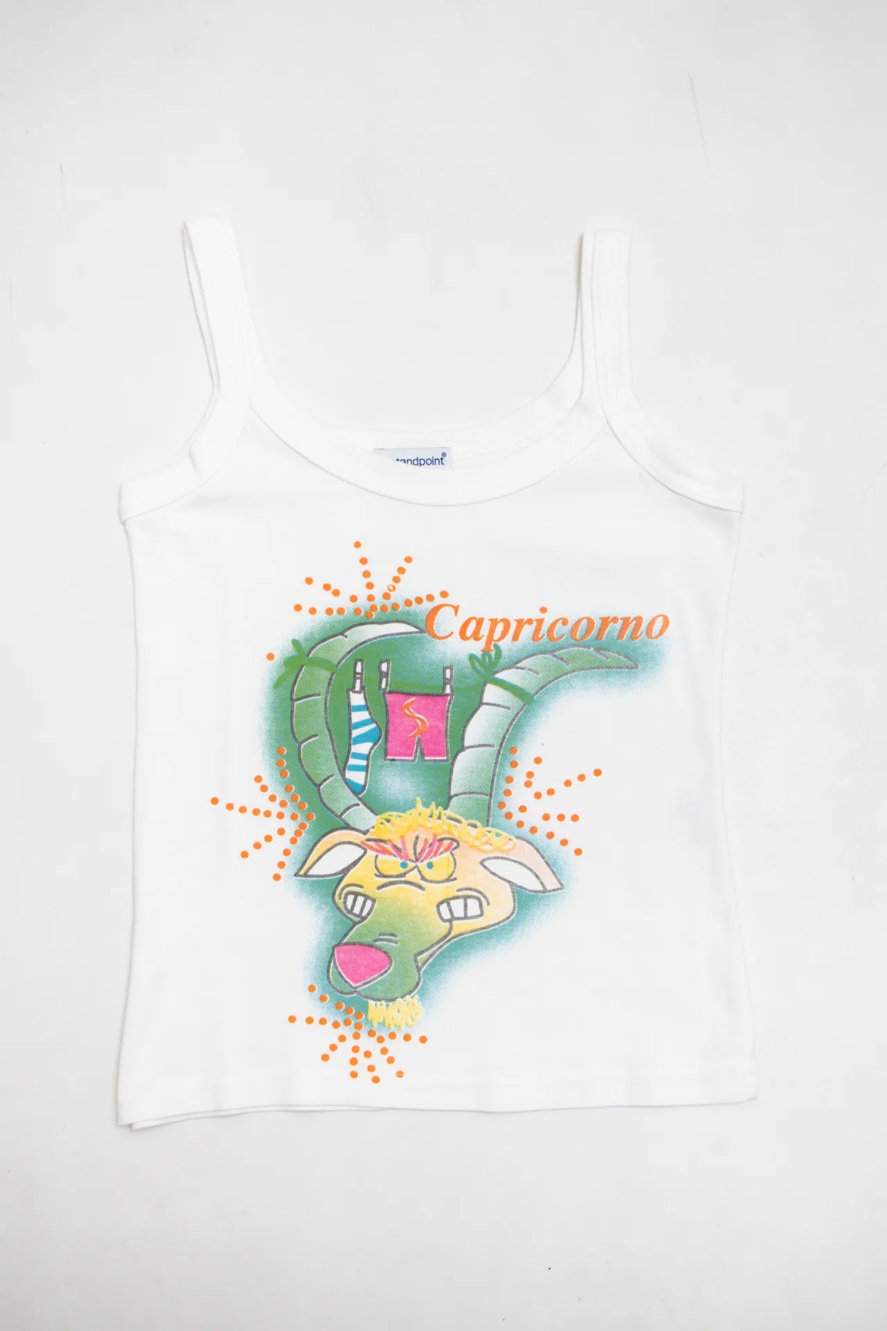 #24 Standpoint Italia Graphic Tank Top White | c. 172 | Size 8
