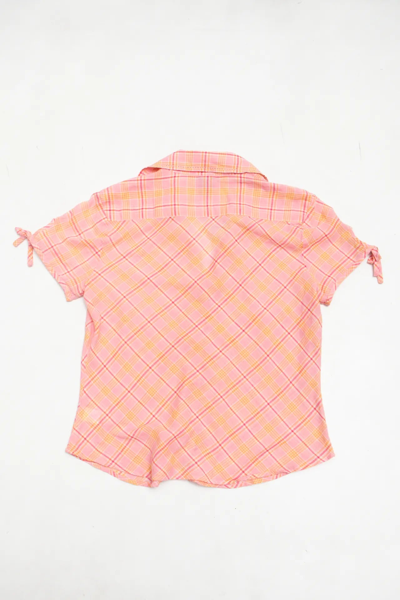 #25 Gap Short Sleeve Plaid Button-front Shirt Pink | c. 172 | Size 8