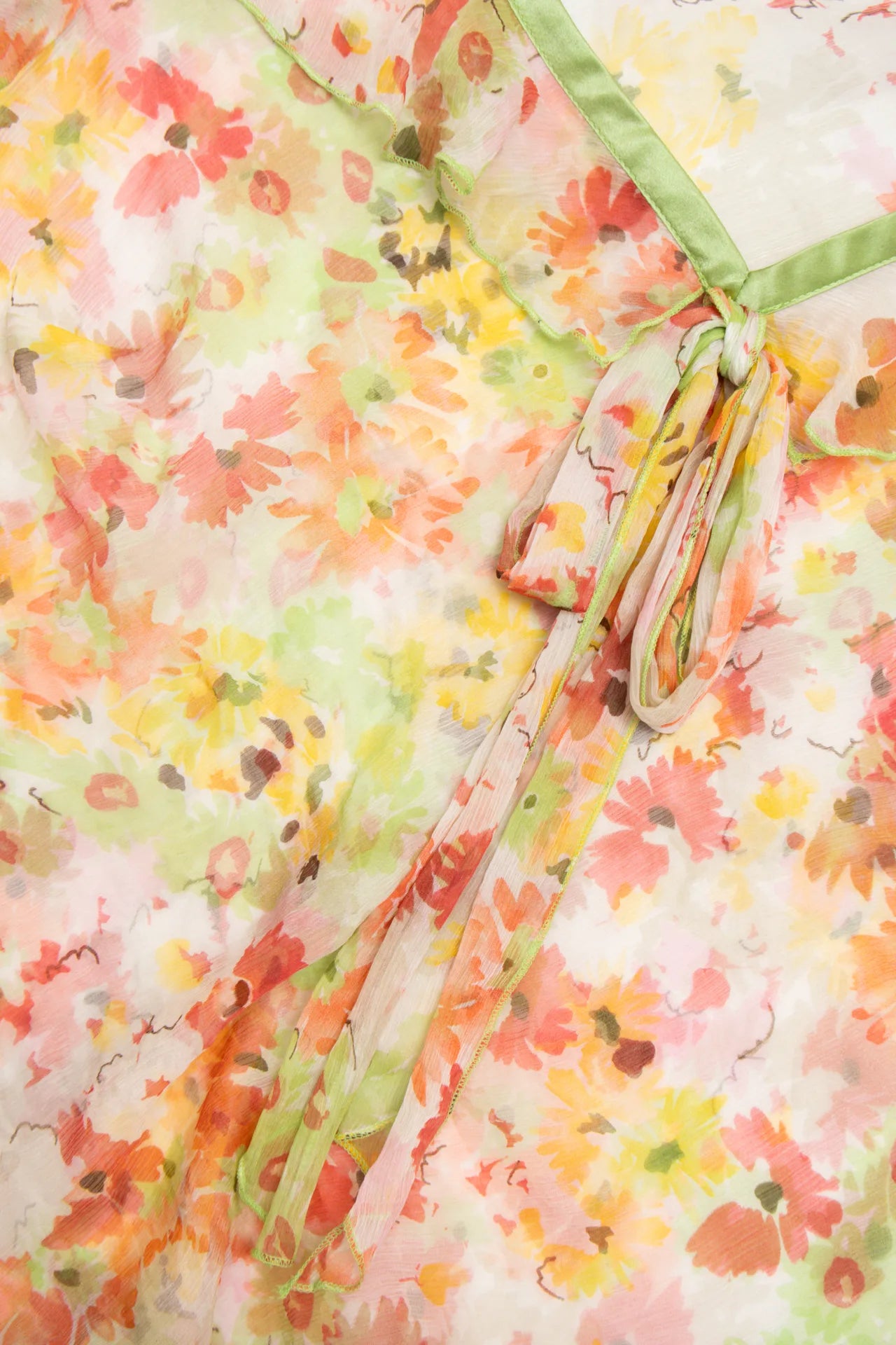 #39 Sunny Leigh Studio Wear By Sunny Leigh Studio Wear By Sunny Leigh Sheer Floral Silk Blouse Orange | c. 172 | Size 10