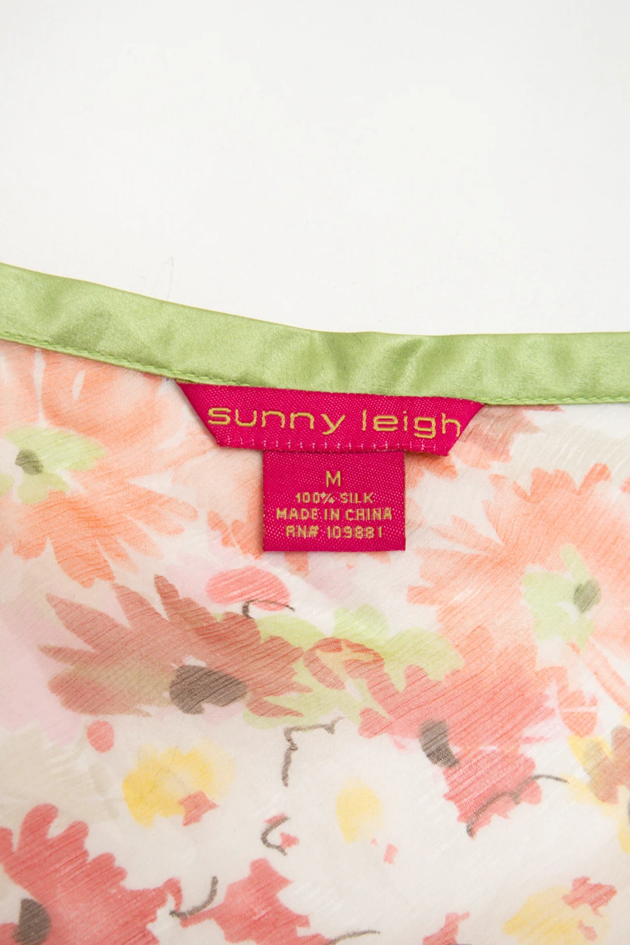 #39 Sunny Leigh Studio Wear By Sunny Leigh Studio Wear By Sunny Leigh Sheer Floral Silk Blouse Orange | c. 172 | Size 10