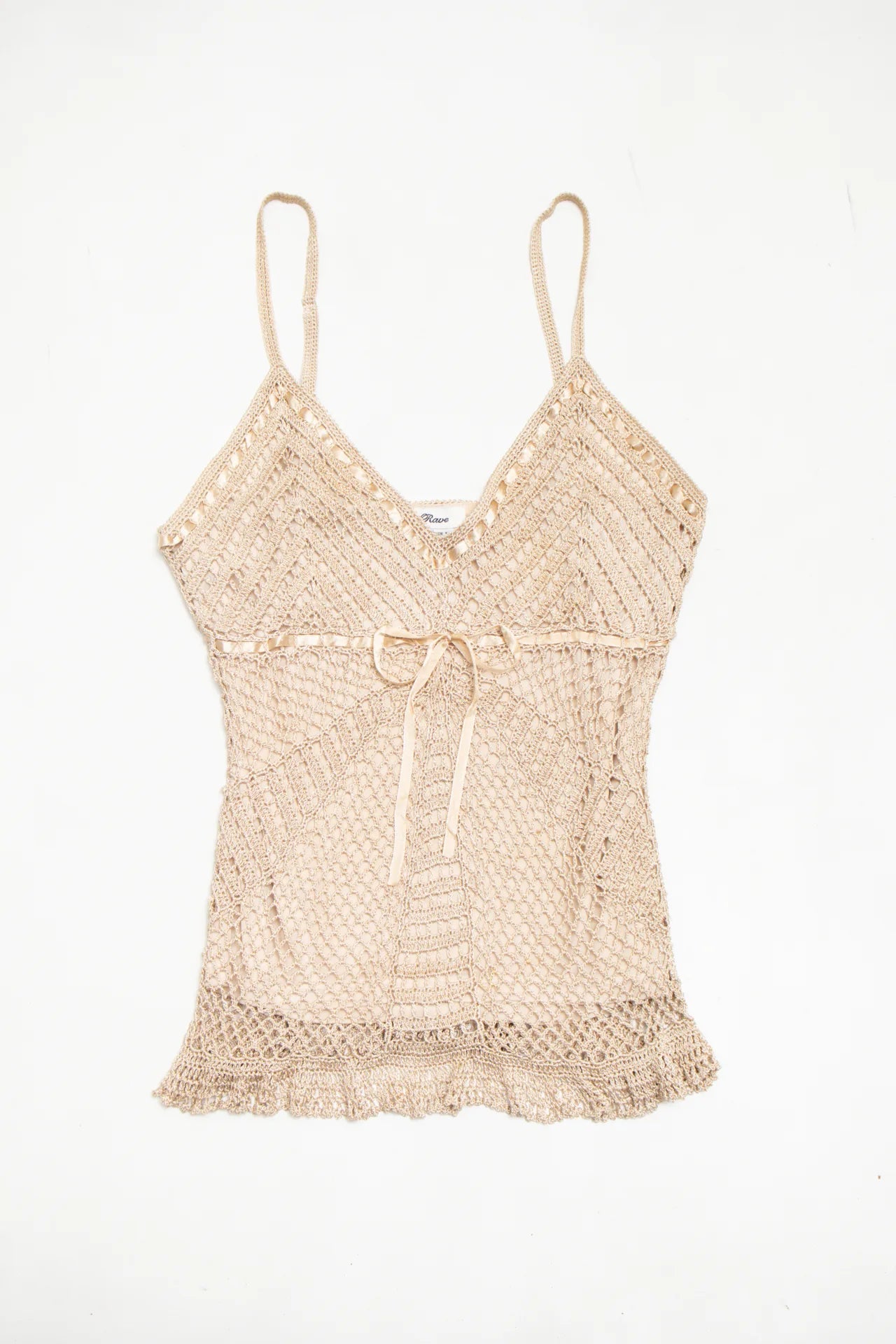 #41 Rave Crochet Camisole Top Beige | c. 172 | Size 8/10