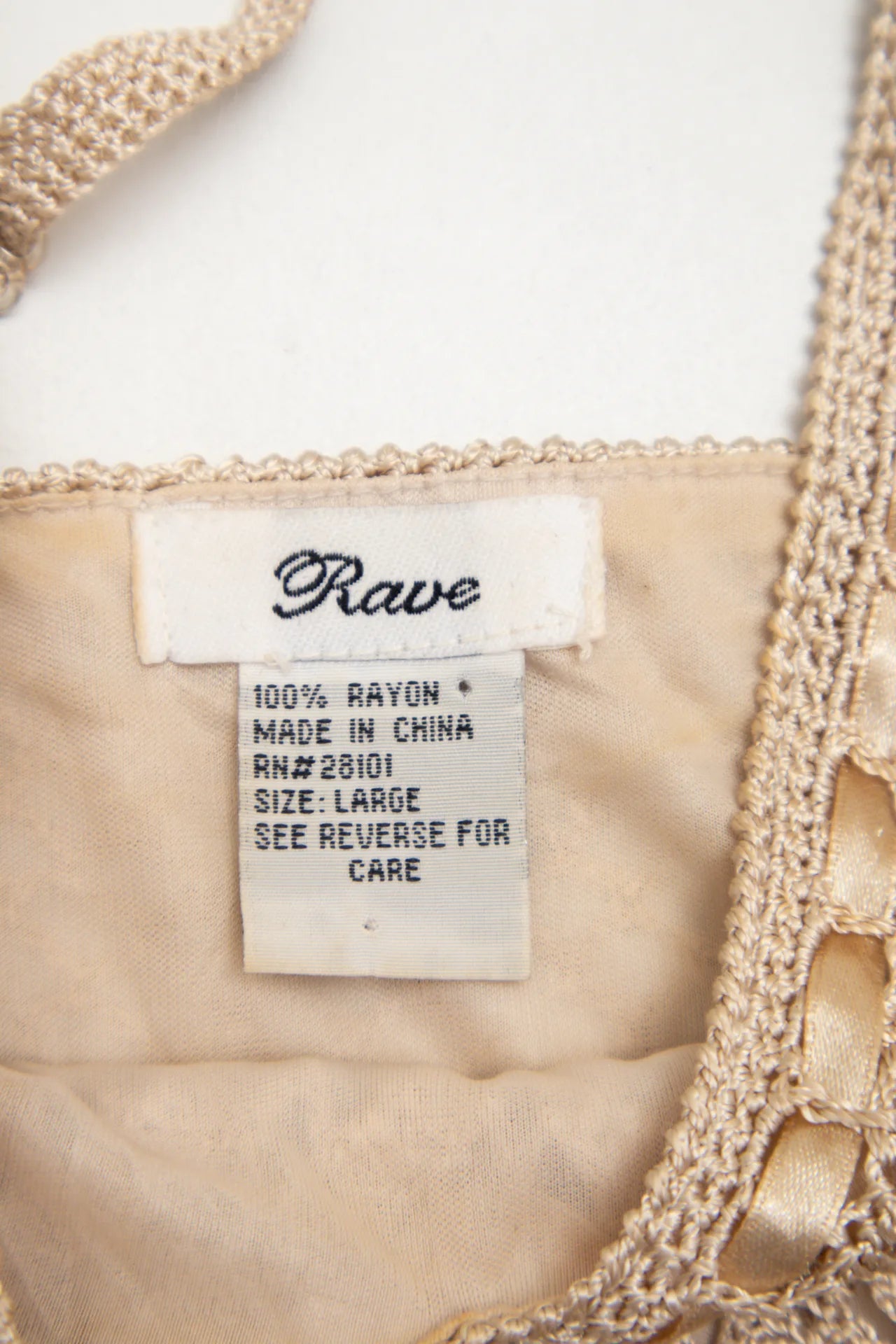 #41 Rave Crochet Camisole Top Beige | c. 172 | Size 8/10