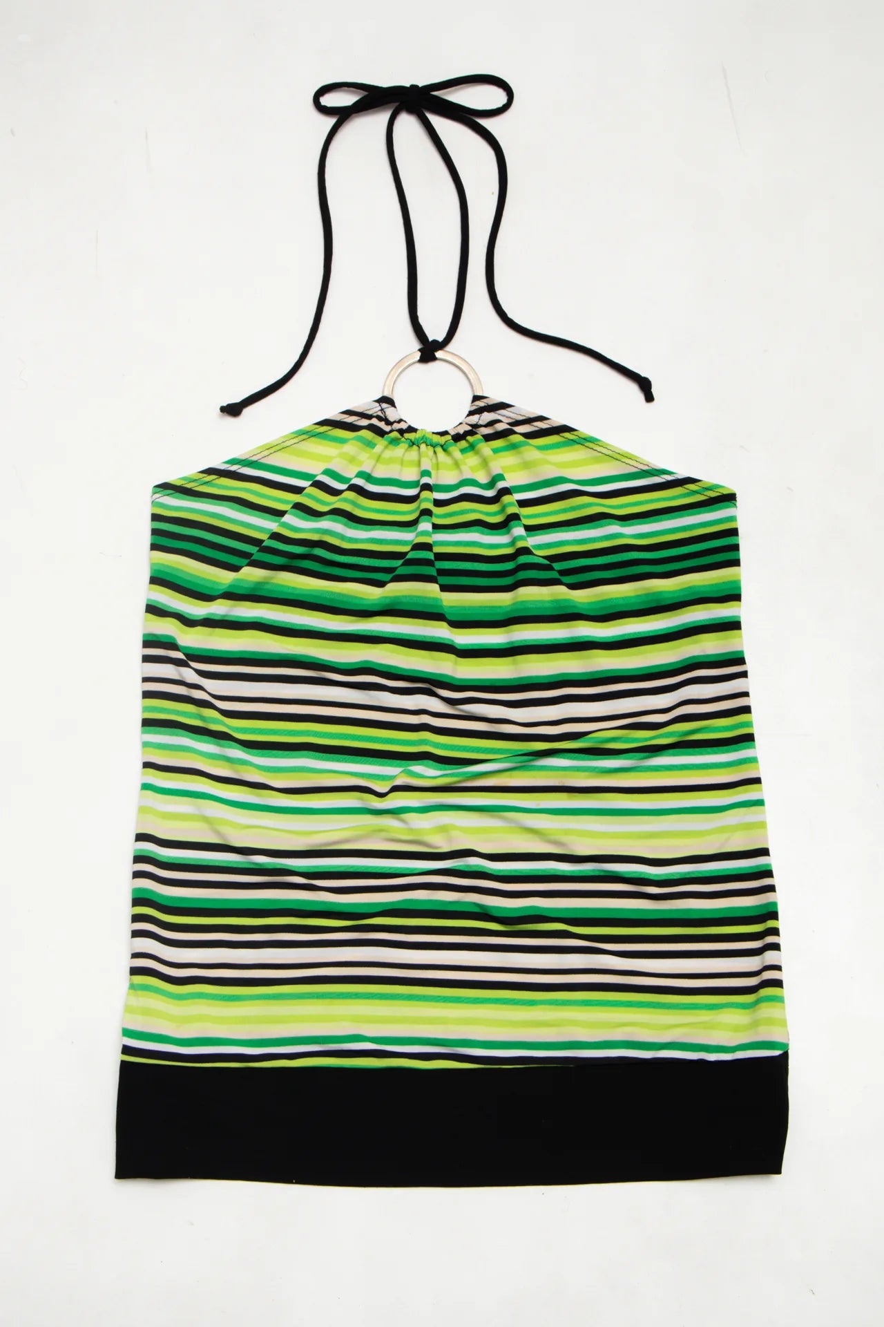 #46 Marianne Striped Halter Top Green | c. 172 | Size 8