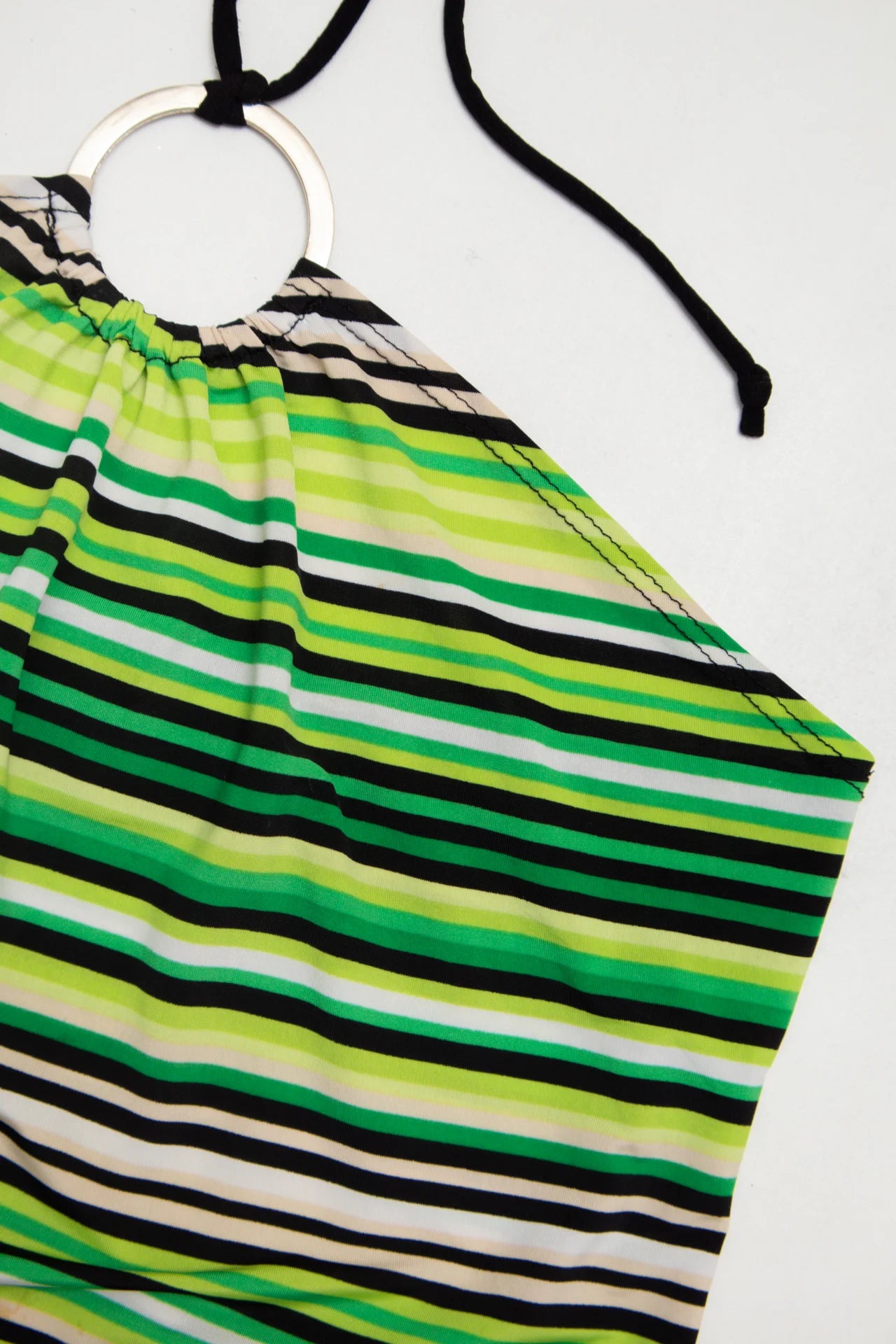 #46 Marianne Striped Halter Top Green | c. 172 | Size 8