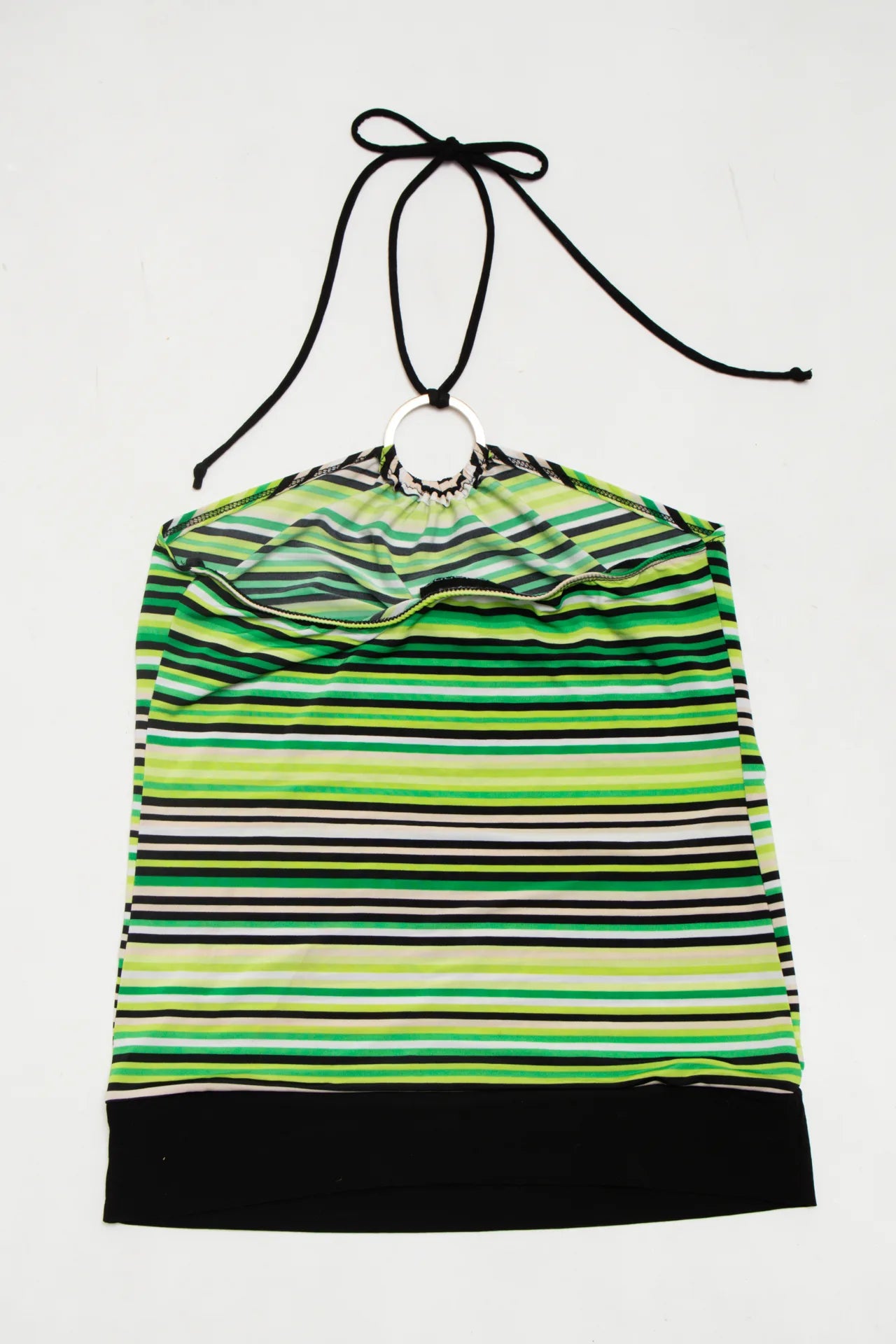 #46 Marianne Striped Halter Top Green | c. 172 | Size 8