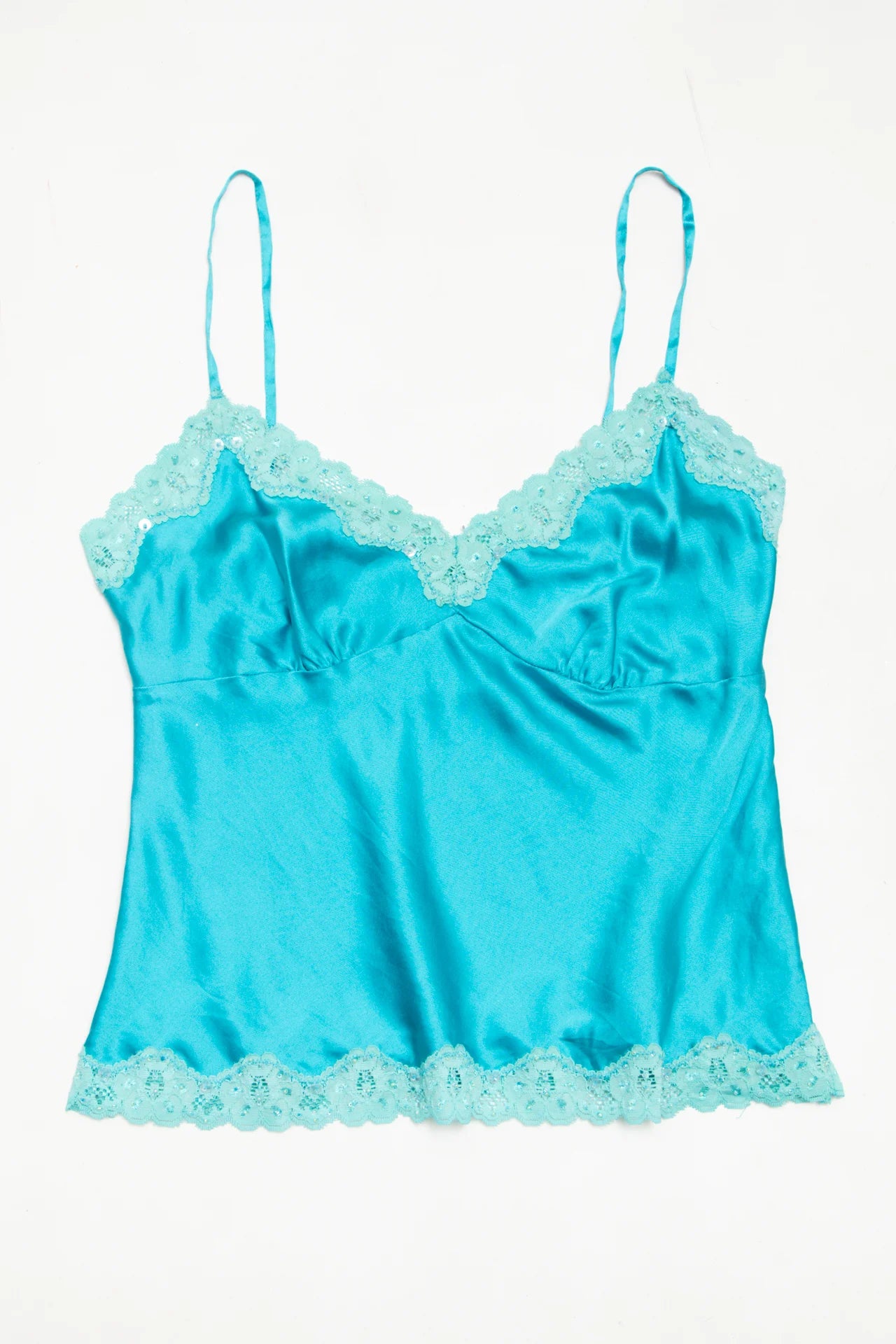 #49 Satin Lace Camisole Blue | c. 172 | Size 10