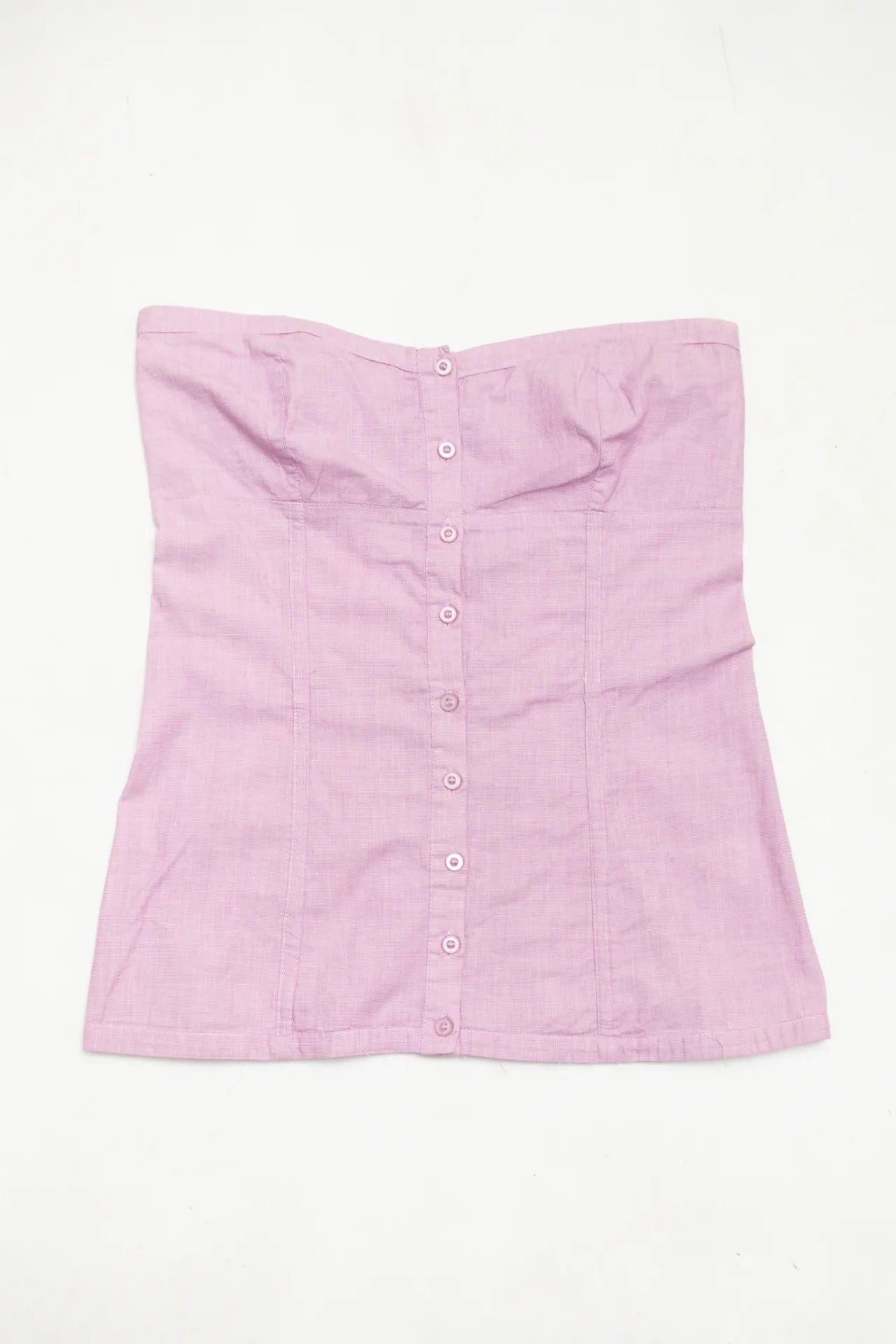 #53 Derek Heart Strapless Button-front Top Pink | c. 172 | Size 8/10