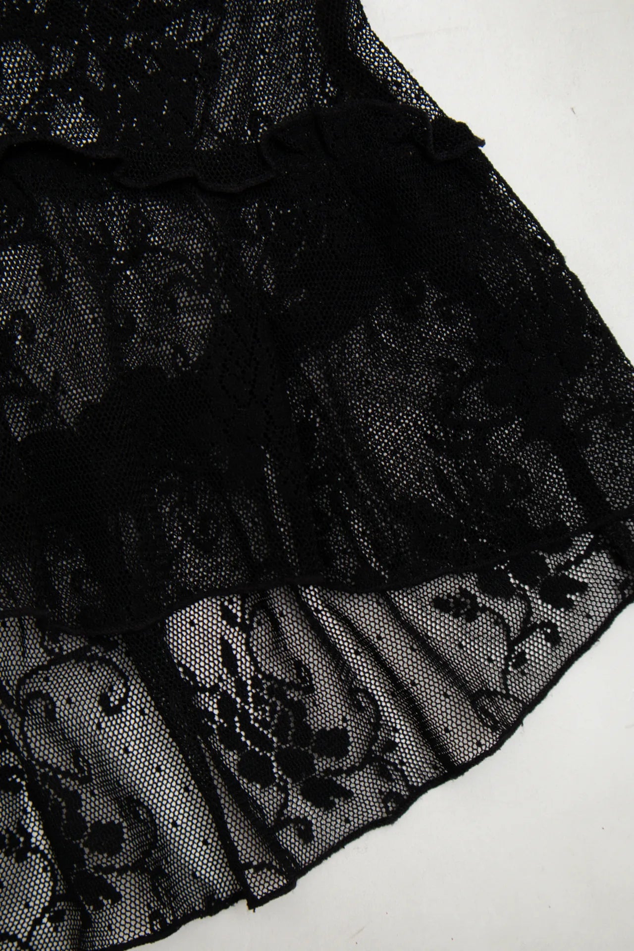 #55 Lace Peplum Top Black | c. 172 | Size 10