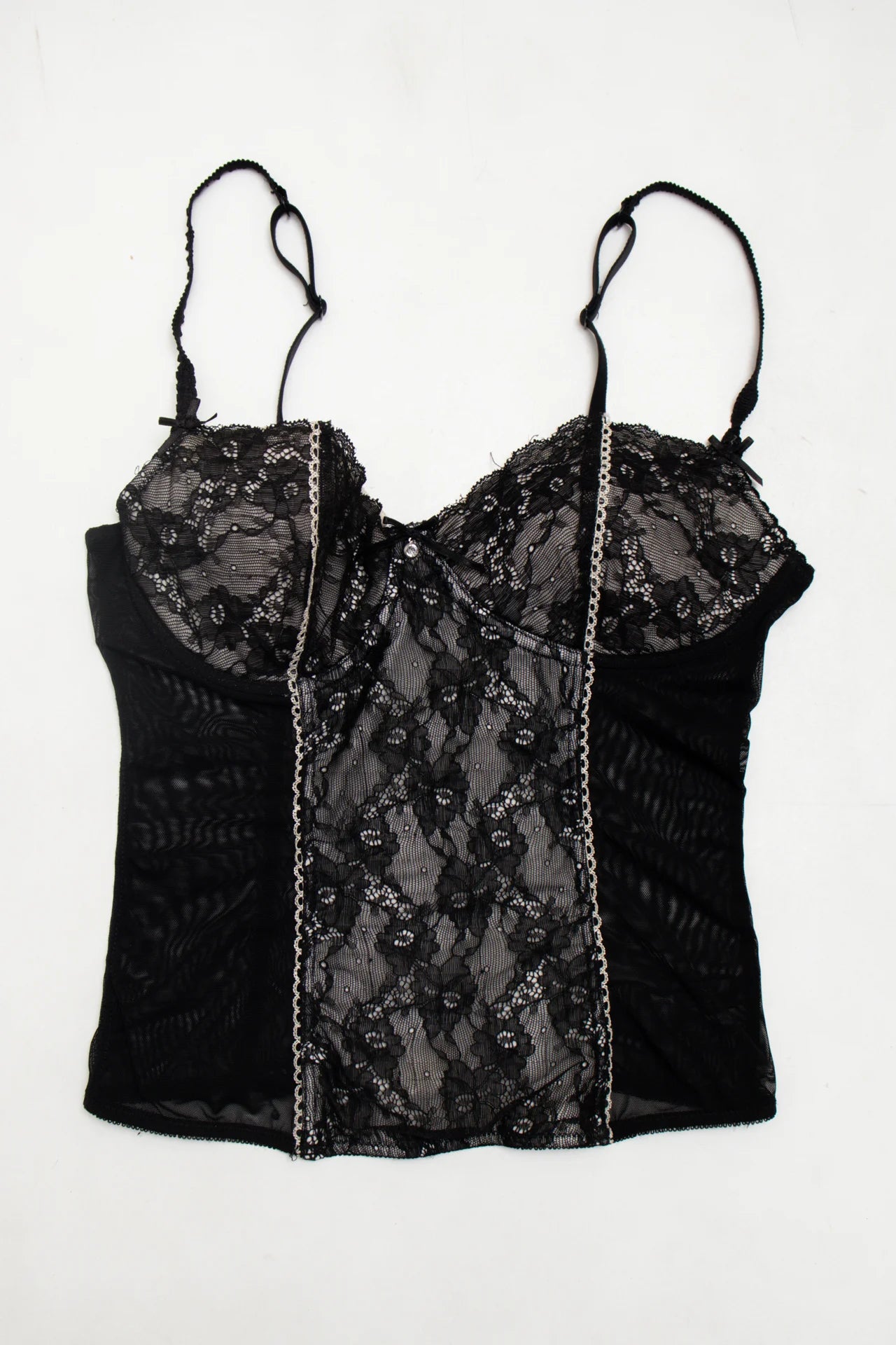 #59 Secret Love Lace Bustier Camisole Black | c. 172 | Size 8-10 / 14B