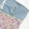 #68 Faang Strapless Denim And Floral Corset Top Blue | c. 172 | Size 12