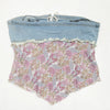 #68 Faang Strapless Denim And Floral Corset Top Blue | c. 172 | Size 12