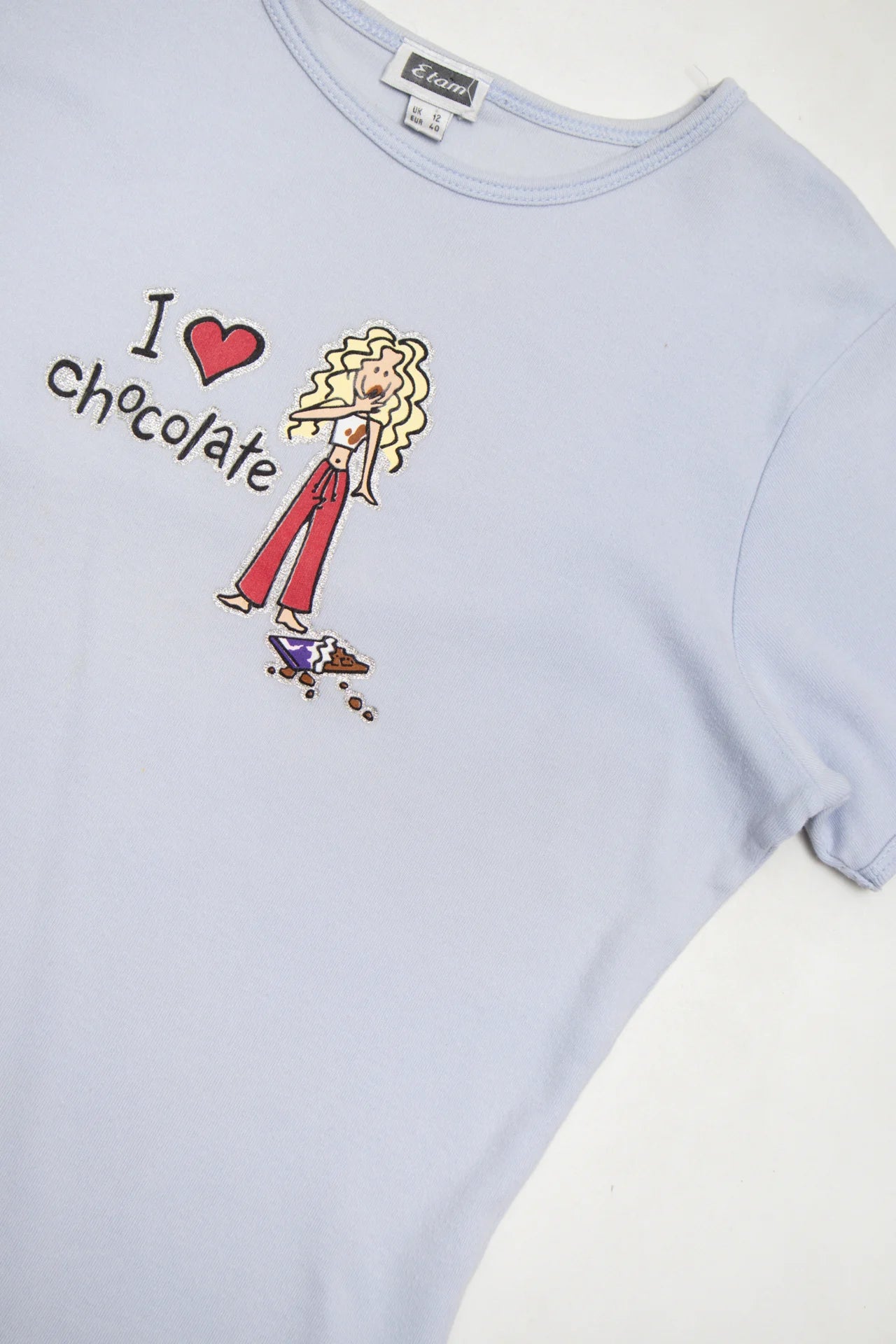 #69 Etam Graphic T-shirt Blue | c. 172 | Size 12