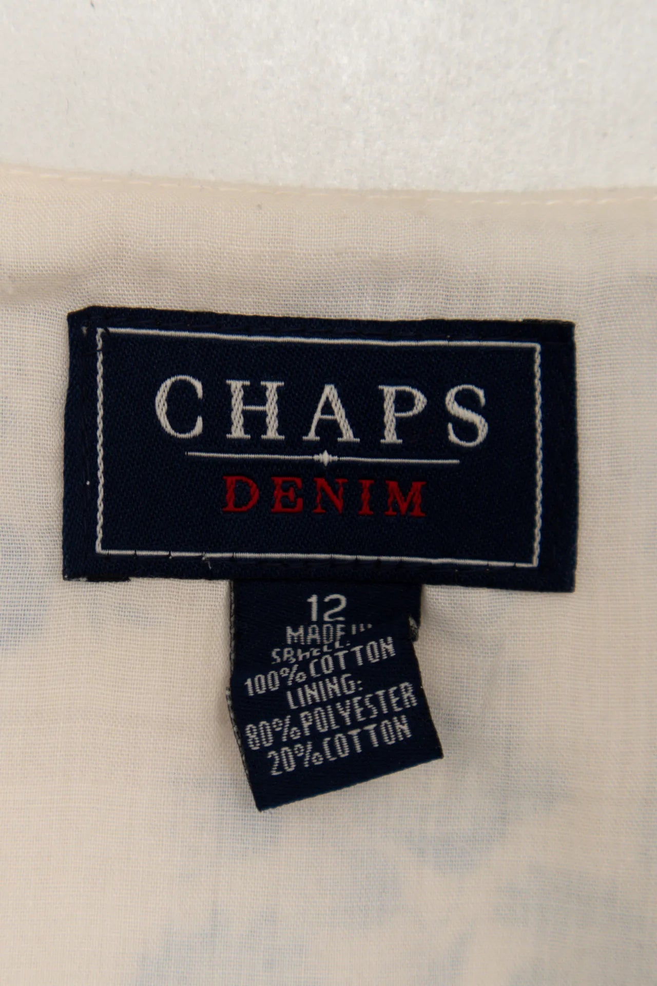 #99 Chaps Denim Tiered Floral Skirt Beige | c. 172 | Size 14