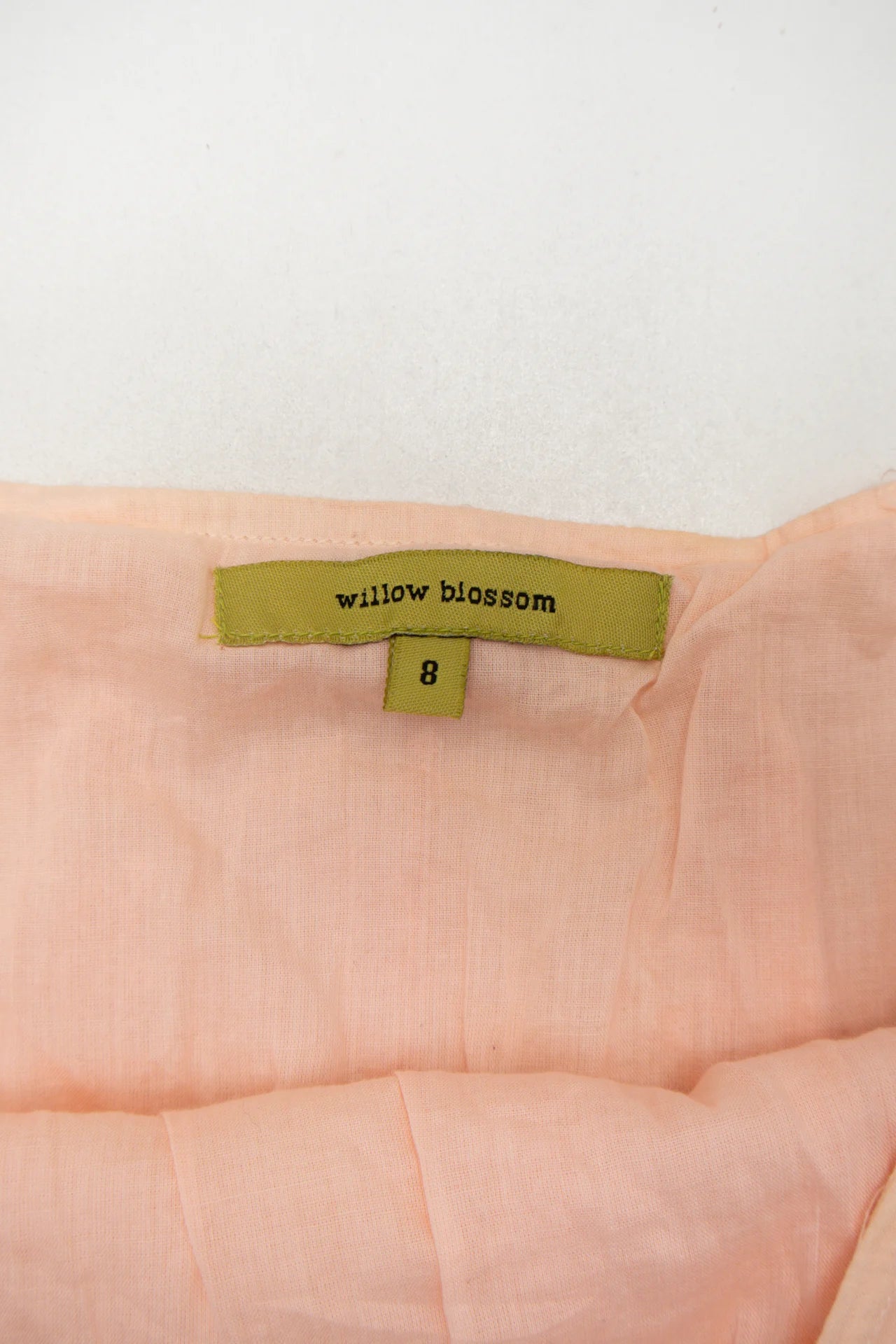 #114 Willow Blossom Ombre Embroidered Ruffle Hem Skirt Orange | c. 172 | Size 8