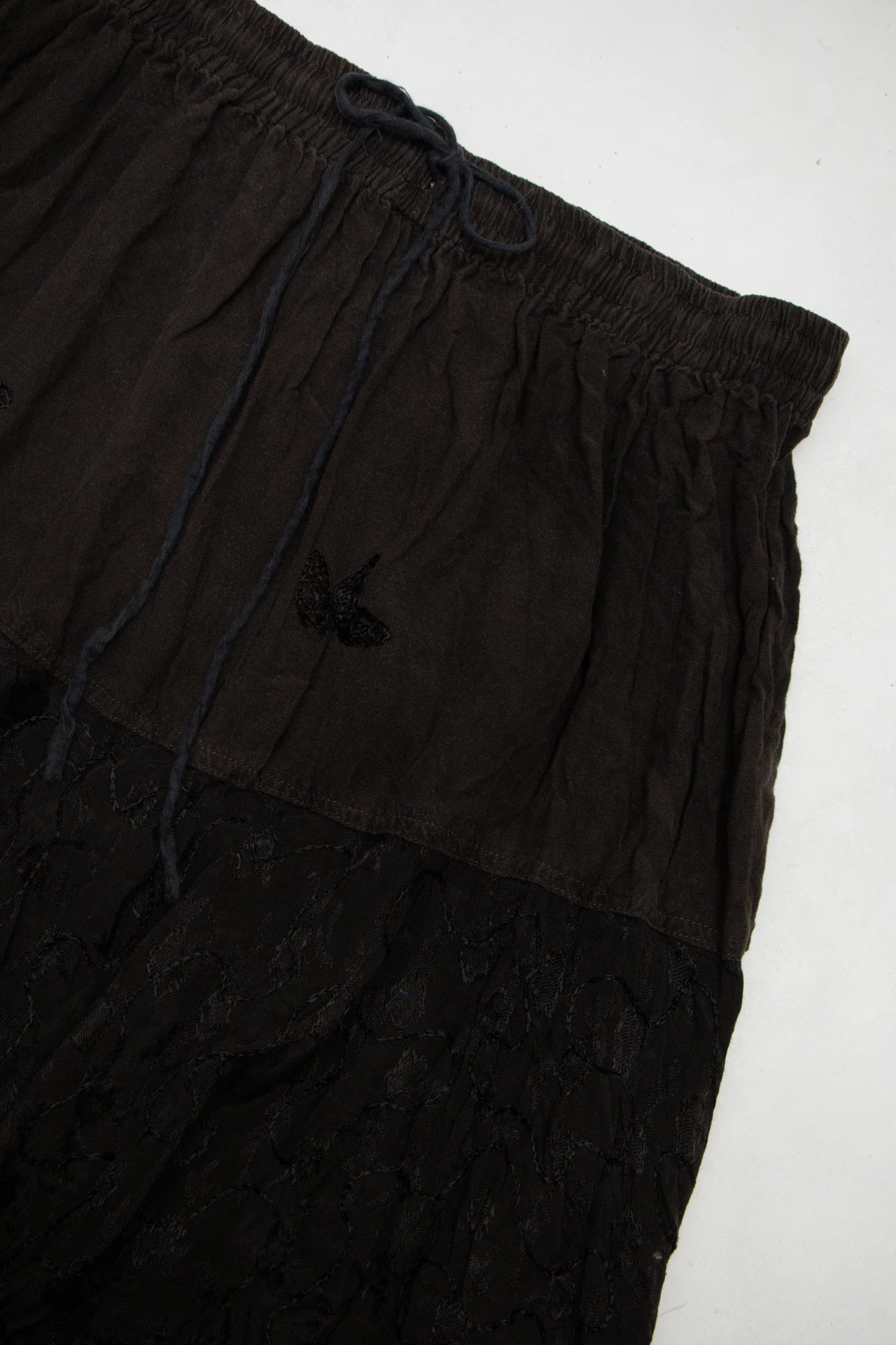 #116 Channa Boho Lace Panel Maxi Skirt Black | c. 172 | Size 10