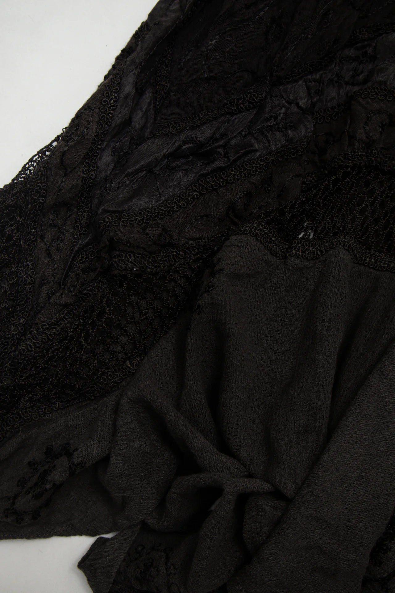 #116 Channa Boho Lace Panel Maxi Skirt Black | c. 172 | Size 10