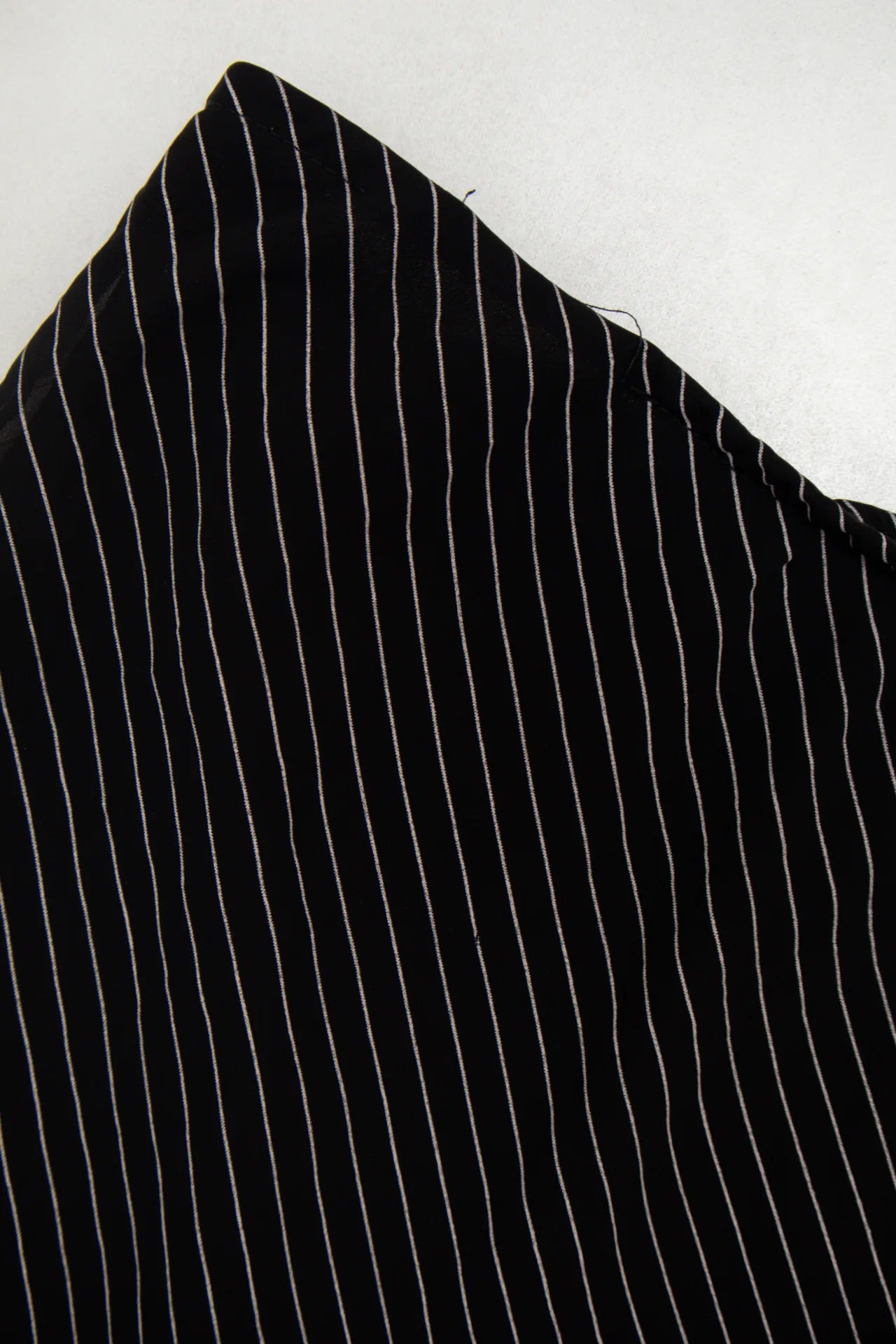 #126 Lapis Asymmetrical Pinstripe Midi Skirt Black | c. 172 | Size 10