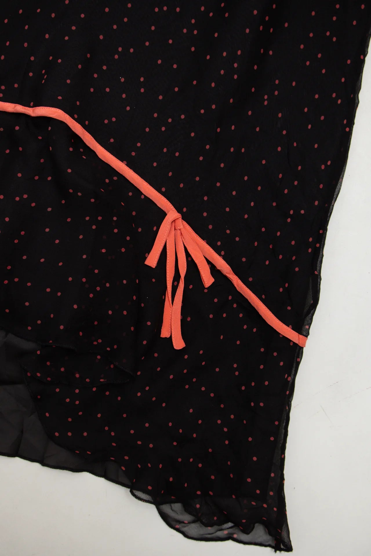 #128 S.l.b. Polka Dot Silk Midi Skirt Black | c. 172 | Size 6/8