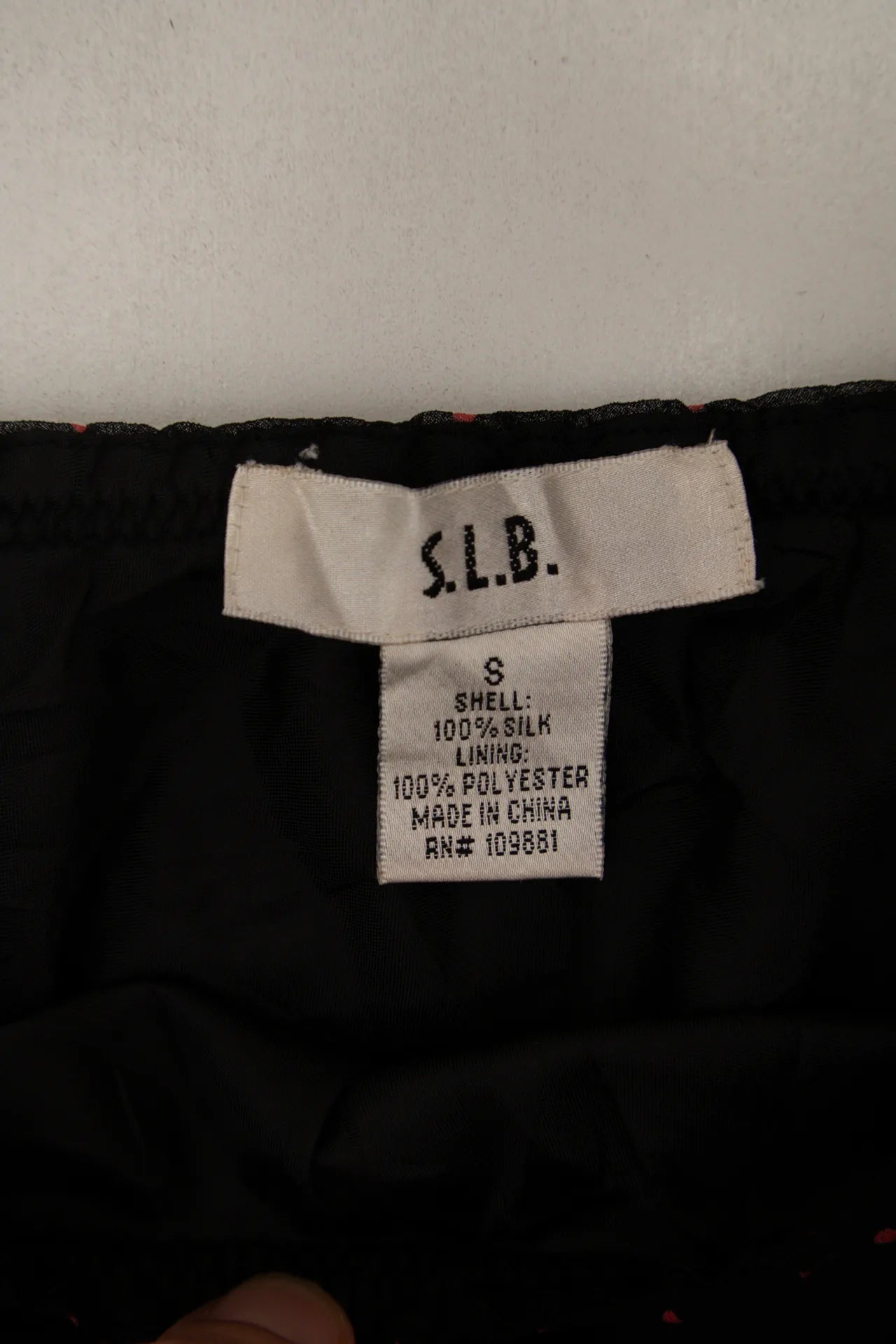 #128 S.l.b. Polka Dot Silk Midi Skirt Black | c. 172 | Size 6/8