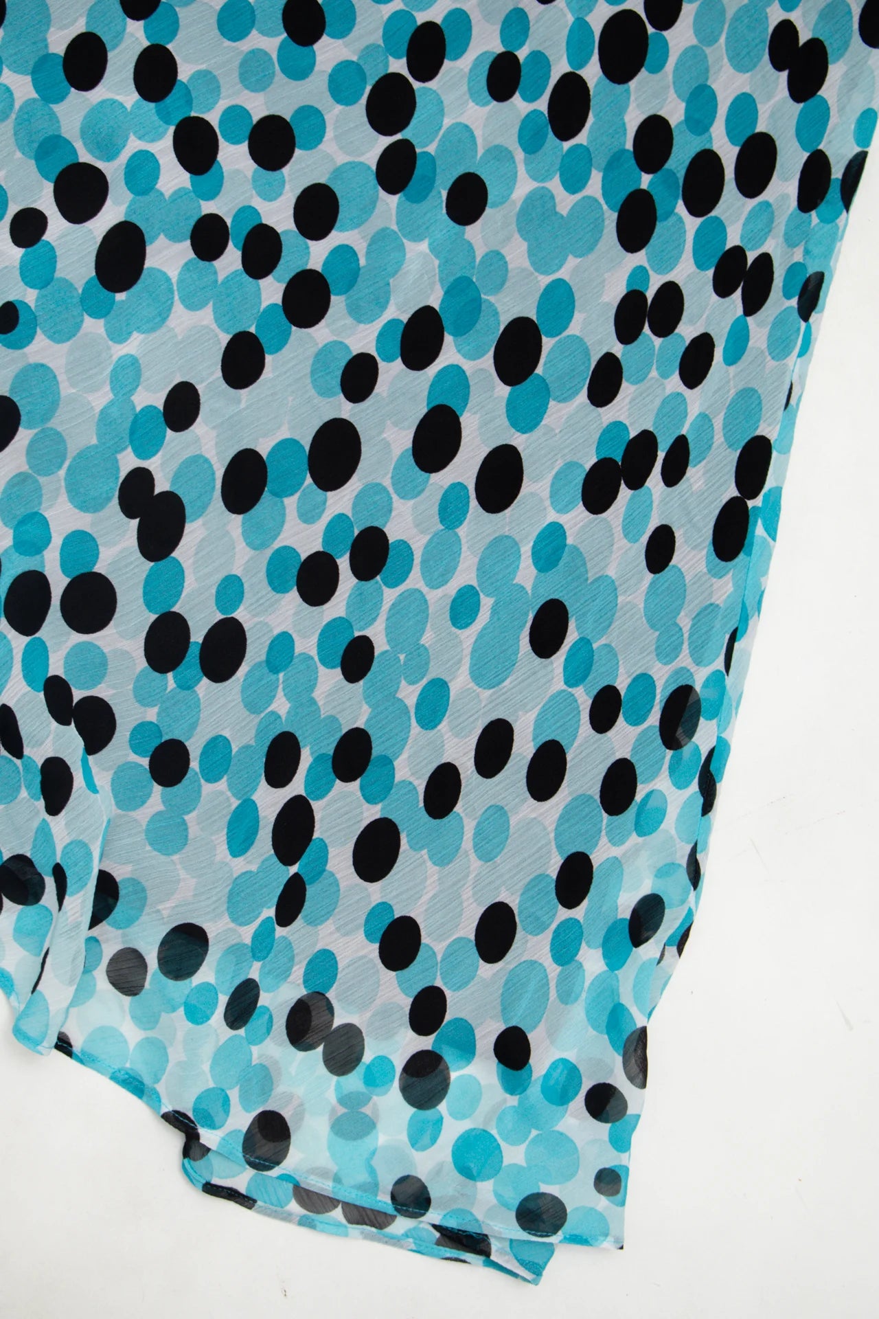#129 Cato Polka Dot Chiffon Midi Skirt Blue | c. 172 | Size 10