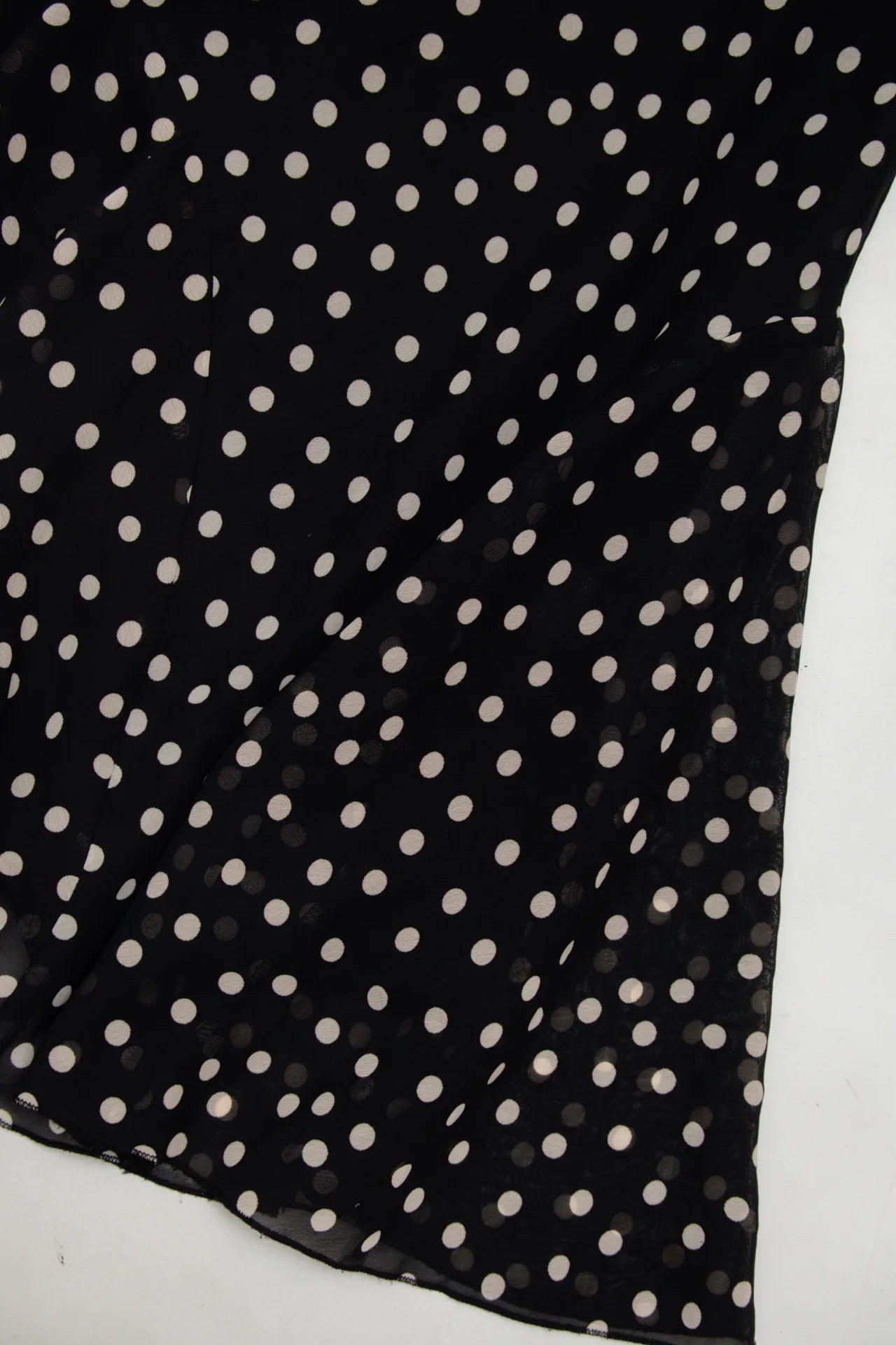 #130 Chadwick's Collection Polka Dot Mermaid-hem Midi Skirt Black | c. 172 | Size 8