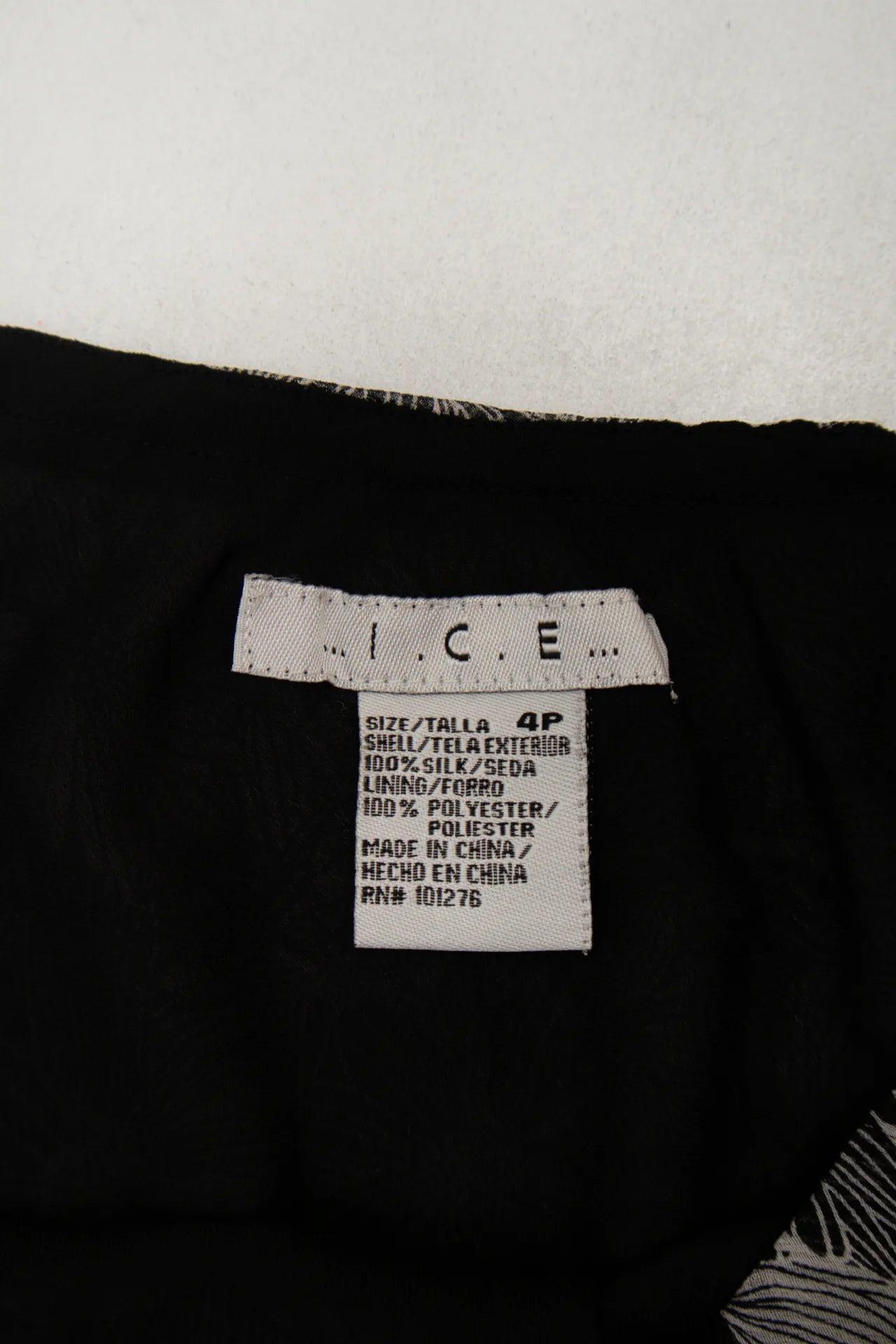 # Ice Asymmetrical Floral Silk Skirt Black | c. 172 | Size 8