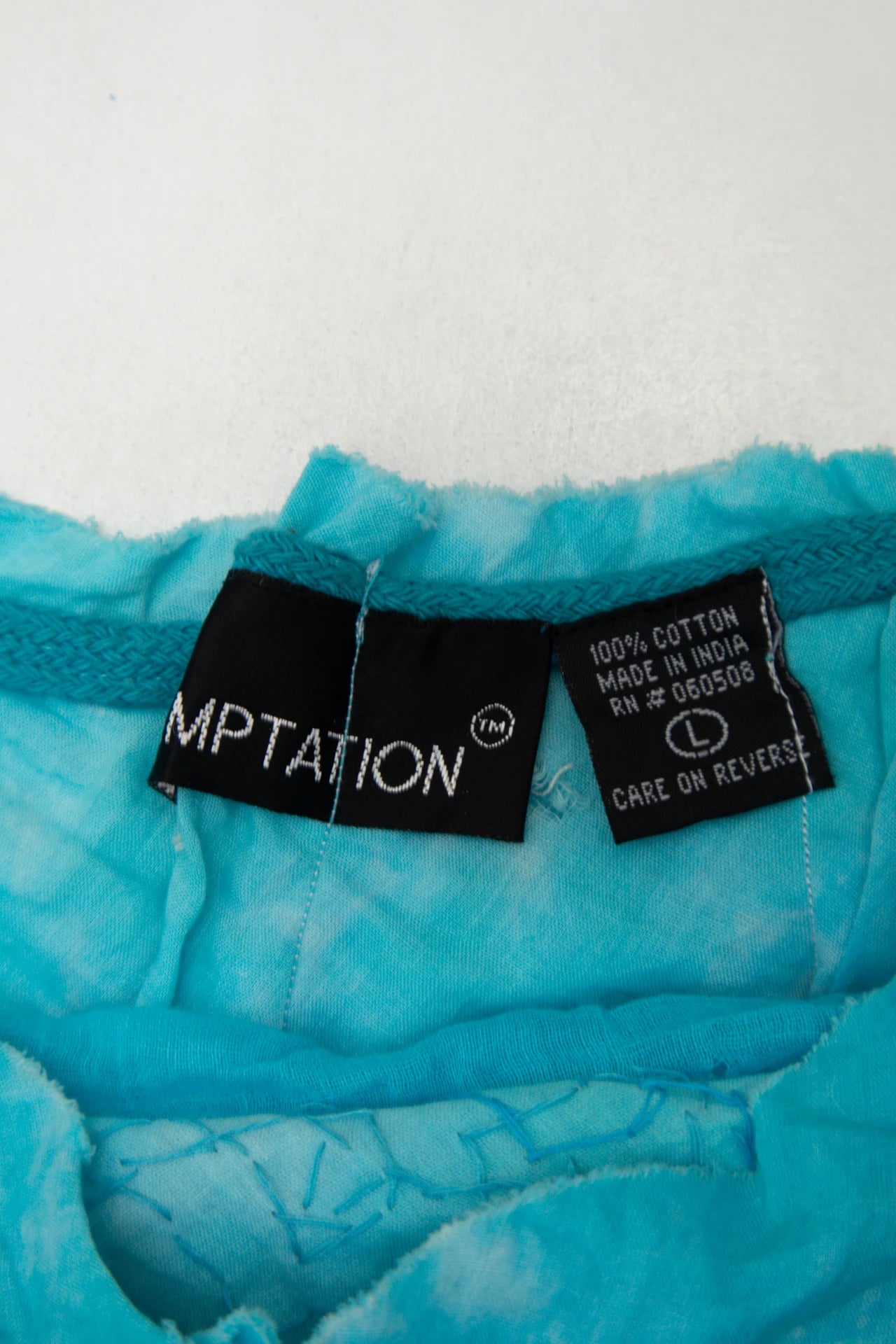 #133 Temptation Beaded Boho Cotton Skirt Blue | c. 172 | Size 8