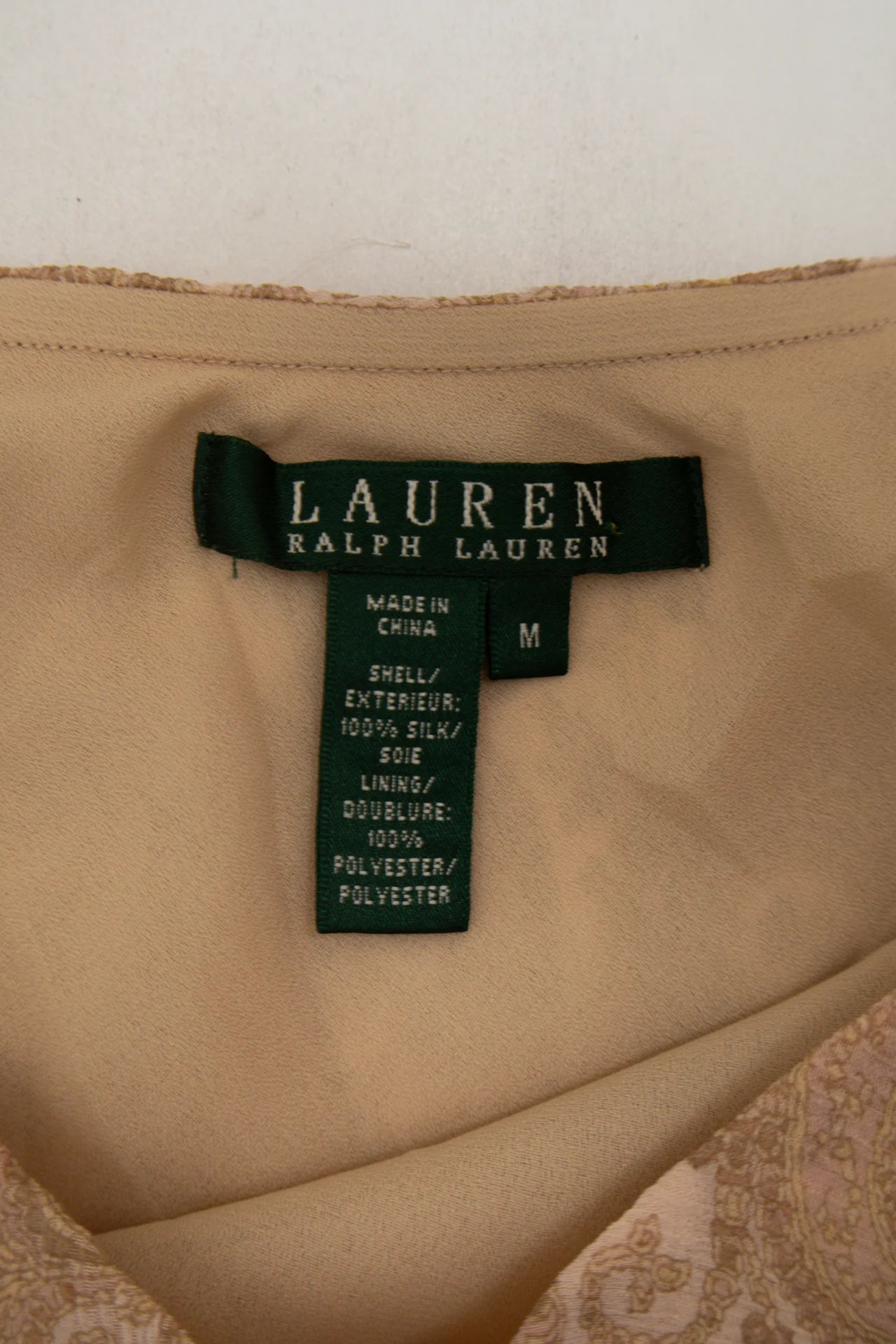 #134 Lauren Ralph Lauren Paisley Silk Chiffon Skirt Beige | c. 172 | Size 10