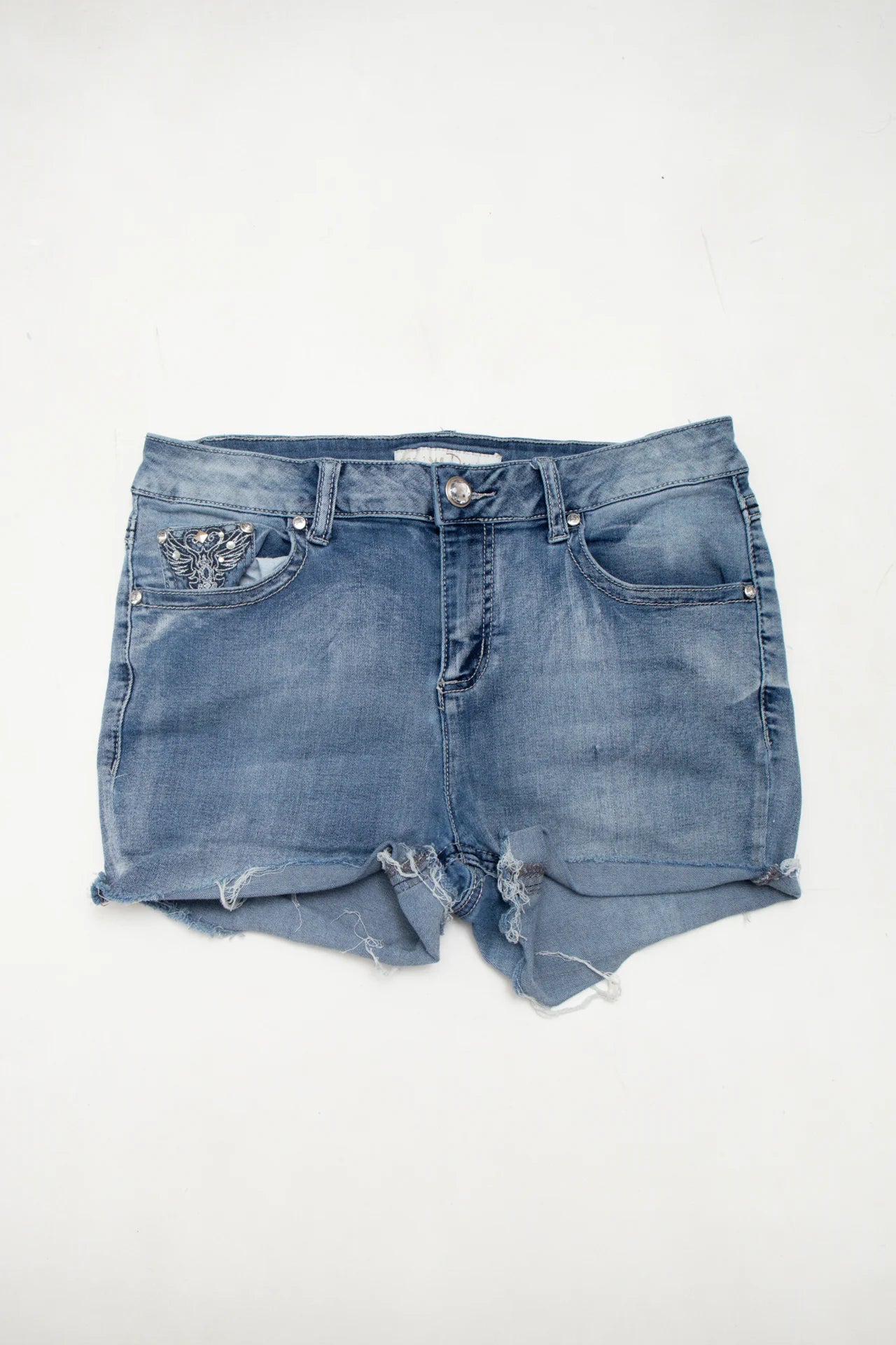 #155 Denim Embellished Denim Shorts Blue | c. 172 | Size 10