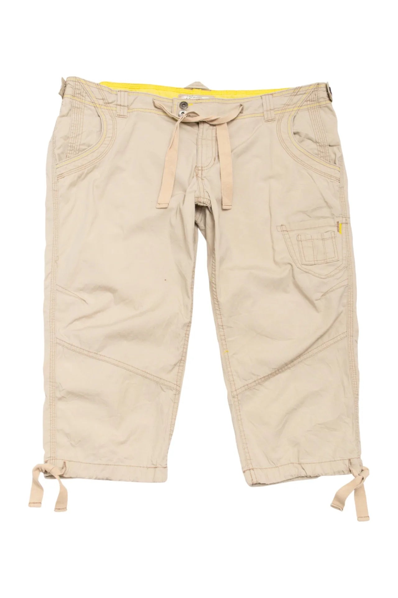 #161 Arizona Jean Company Beige Capri Cargo Pants With Ties Beige | c. 172 | Size 14