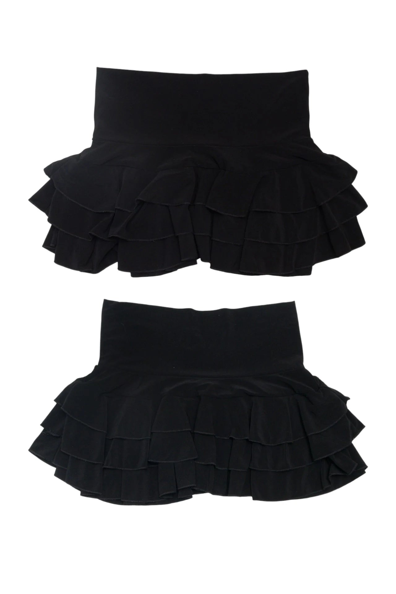 #163 K Too Ruffle Mini Skirt Black | c. 172 | Size 8