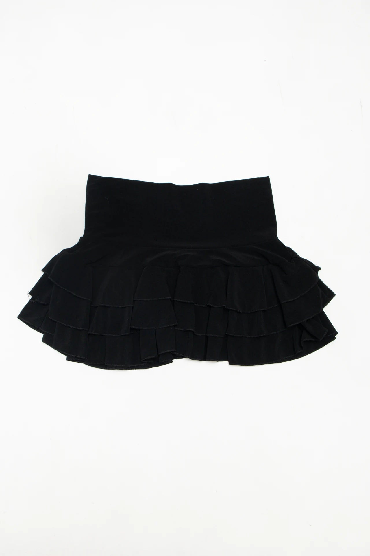 #163 K Too Ruffle Mini Skirt Black | c. 172 | Size 8