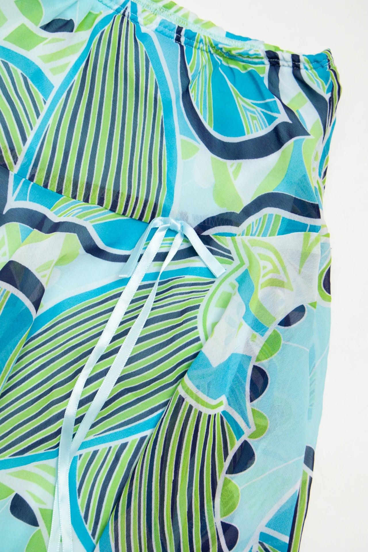 #164 Iz Byer California Printed Handkerchief-hem Skirt Blue | c. 172 | Size 10