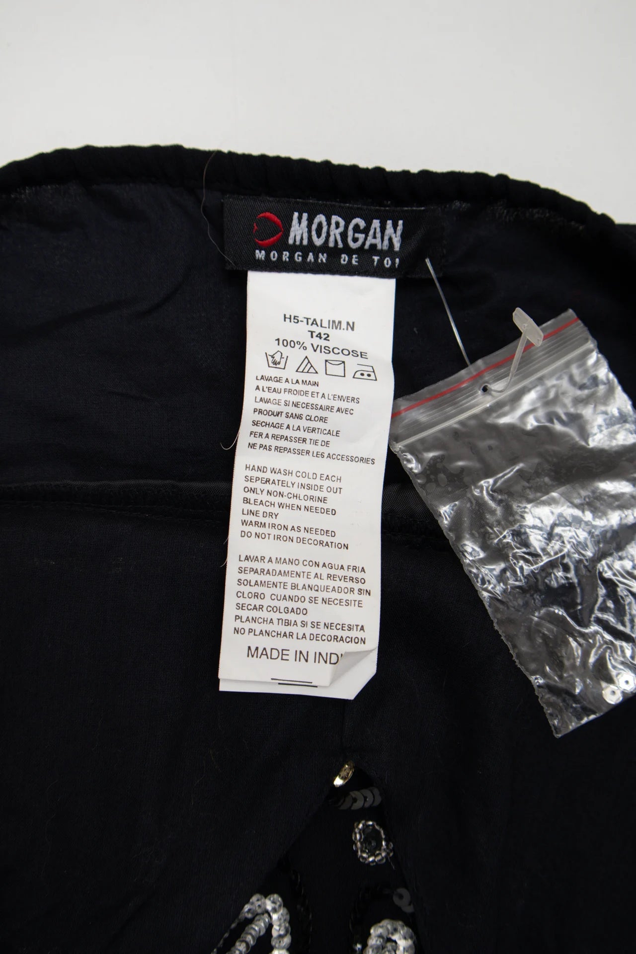 #201 Morgan De Toi Embellished Handkerchief-hem Halter Top Black | c. 272 | Size 8