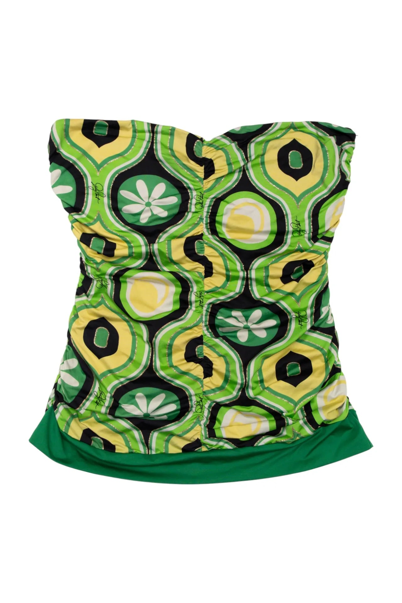 #205 Baby Phat Strapless Geometric Print Tube Top Green | c. 272 | Size 12