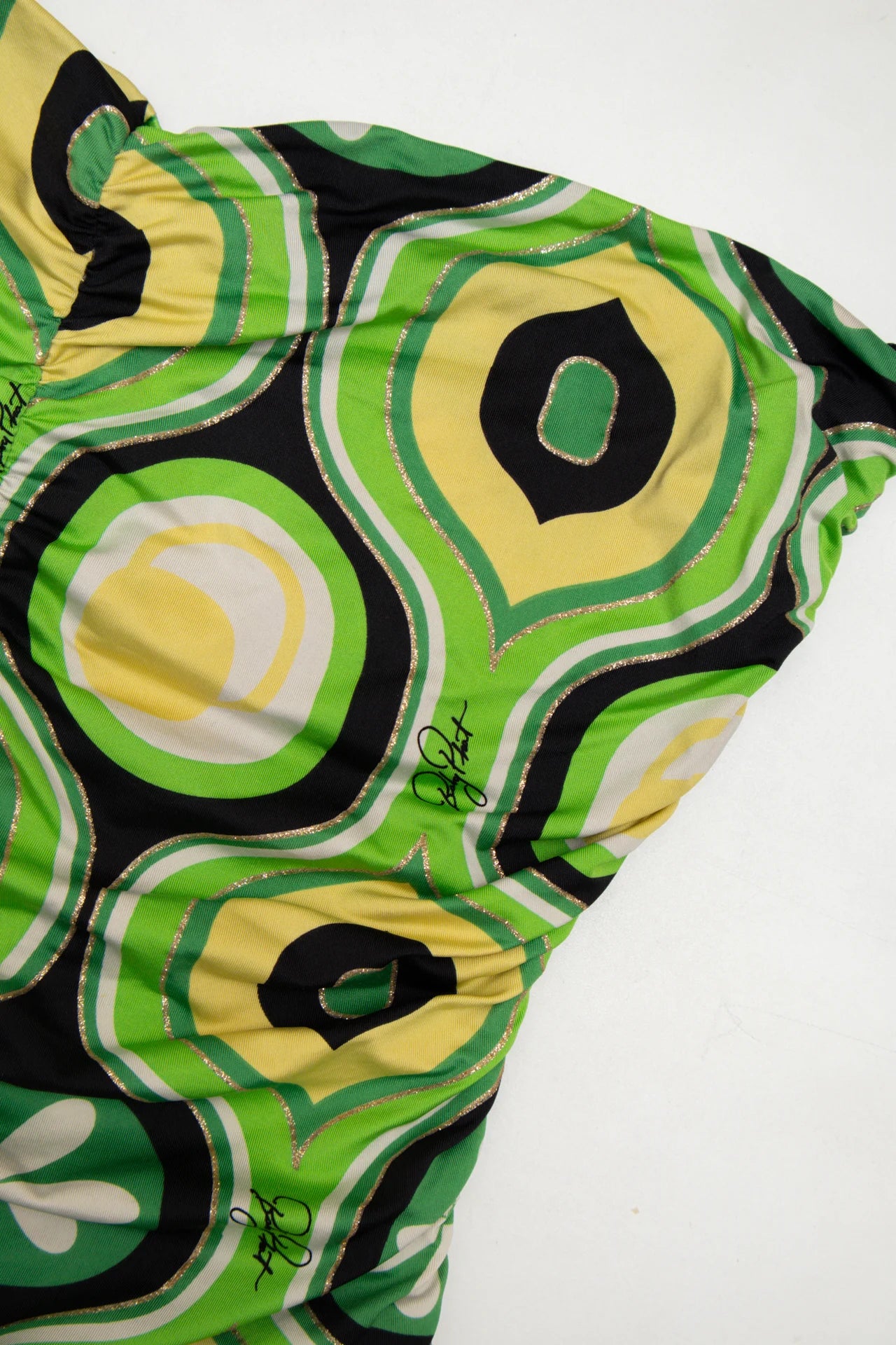 #205 Baby Phat Strapless Geometric Print Tube Top Green | c. 272 | Size 12