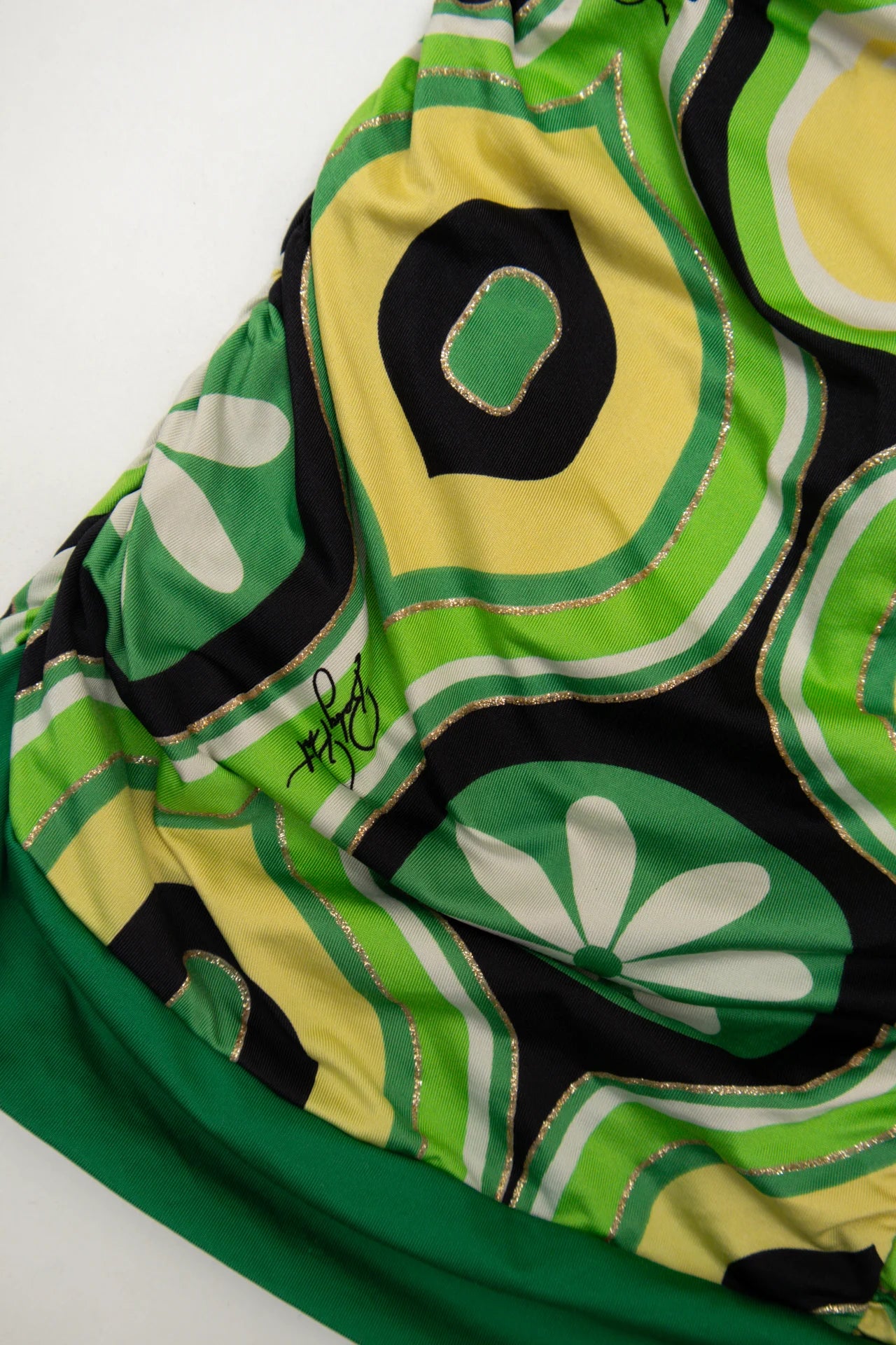 #205 Baby Phat Strapless Geometric Print Tube Top Green | c. 272 | Size 12